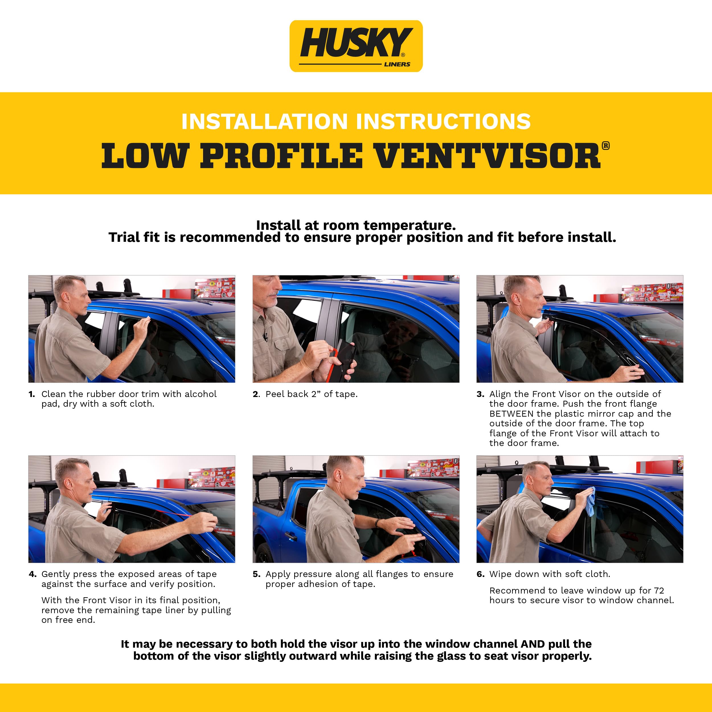 Husky Liners Ventvisor Low Profile Rain Guards | Fits 2020-2026 Ford Explorer | Front & Rear, Smoke, 4-pcs. | 2854090