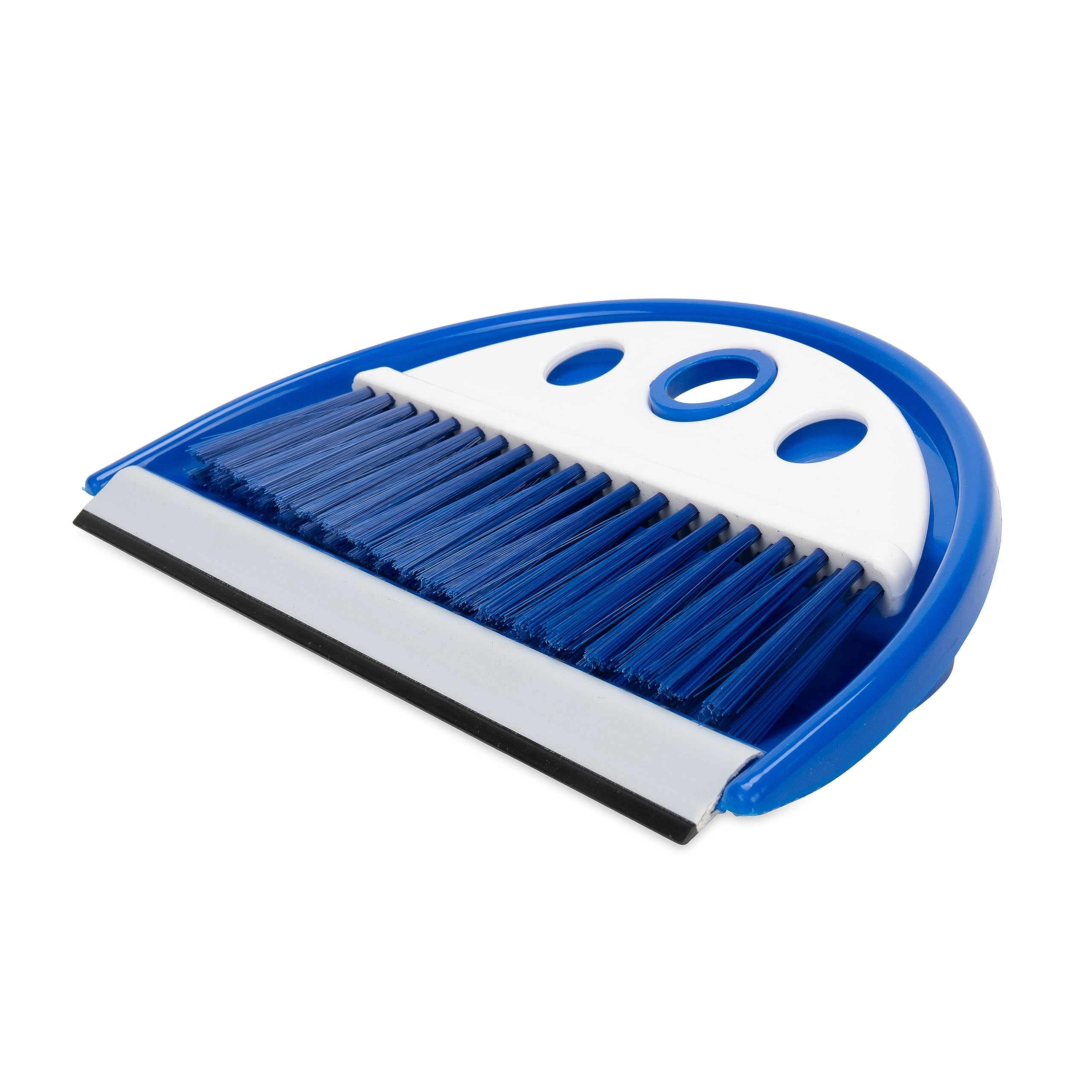 Camco Whisk Broom with Dust Pan-Dust Pan Snaps into Whisk Broom After Use|Hanger Hole for Convenient Storage|Excellent for Traveling,RVs,Campers Campsites,Dorm Rooms&More-(43945),Blue,1 Size