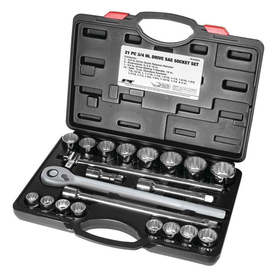 3/4-Inch Drive Performance Tool W34904 SAE Socket Set, 21-Piece, 1-Pack