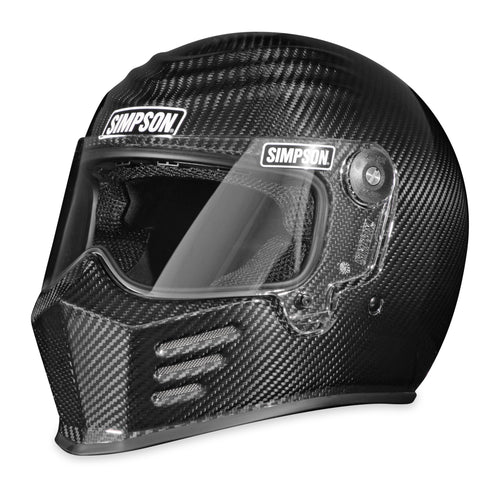 Outlaw Bandit 3 Simpson Motorcycle Helmet - Carbon Fiber - 2XL | Full Face with Clear 4 Position Racheting Visor Shield | Lightweight | Vented | DOT/Snell M2020 Approved for Street & Track (OB3C2X)