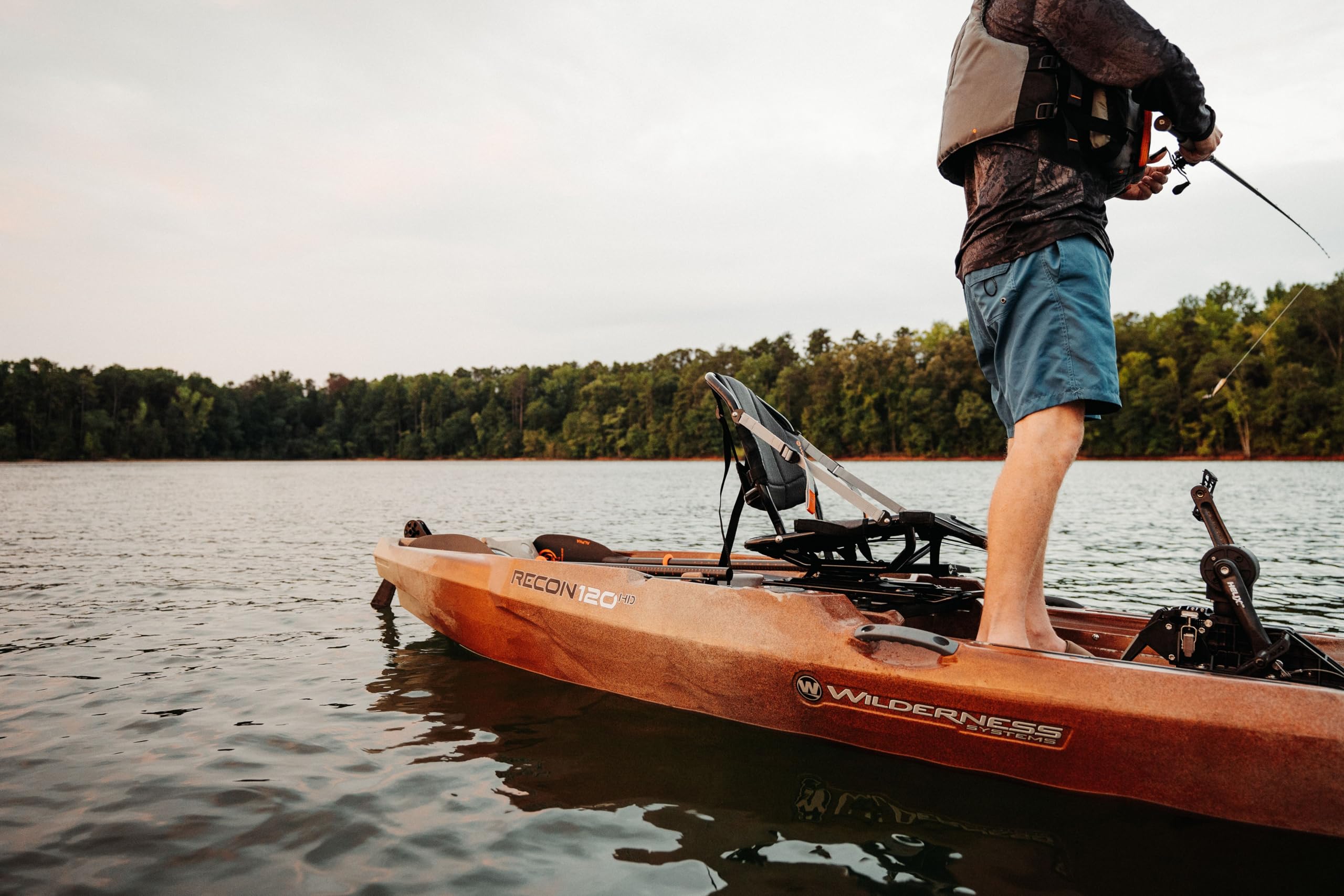 Wilderness Systems Recon 120 HD - Fishing Kayak Sit on Top - 360 Degree ACES seat & Helix PD™ Pedal Drive System - 12 ft - Aqua