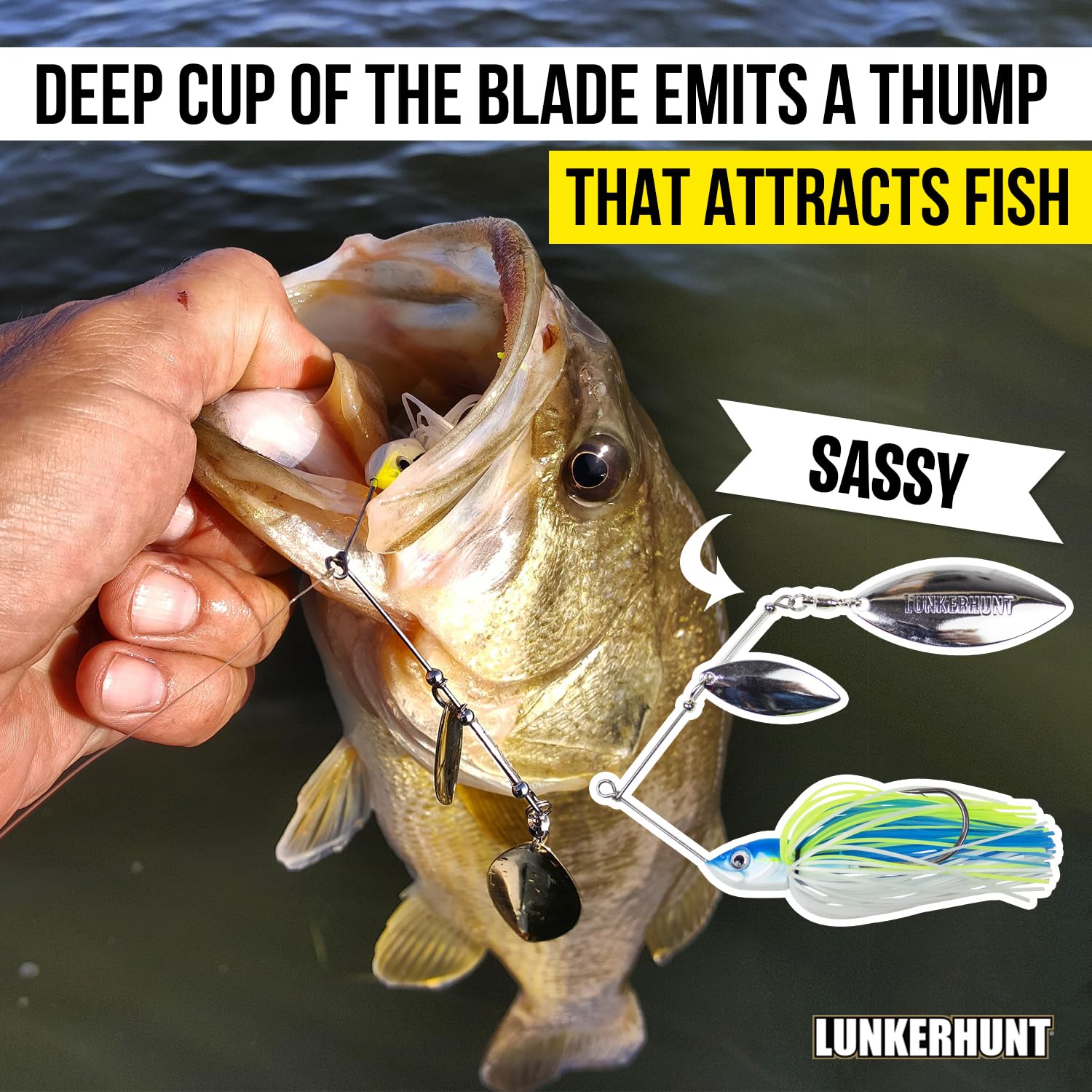 Impact Ignite Lunkerhunt | Spinnerbaits with 2 Willow Leaf Blades | Sink Fast Fishing Lure for Bass and Trout | Silicon Skirt, Swim Jig Saltwater and Deep Water Fishing Bait