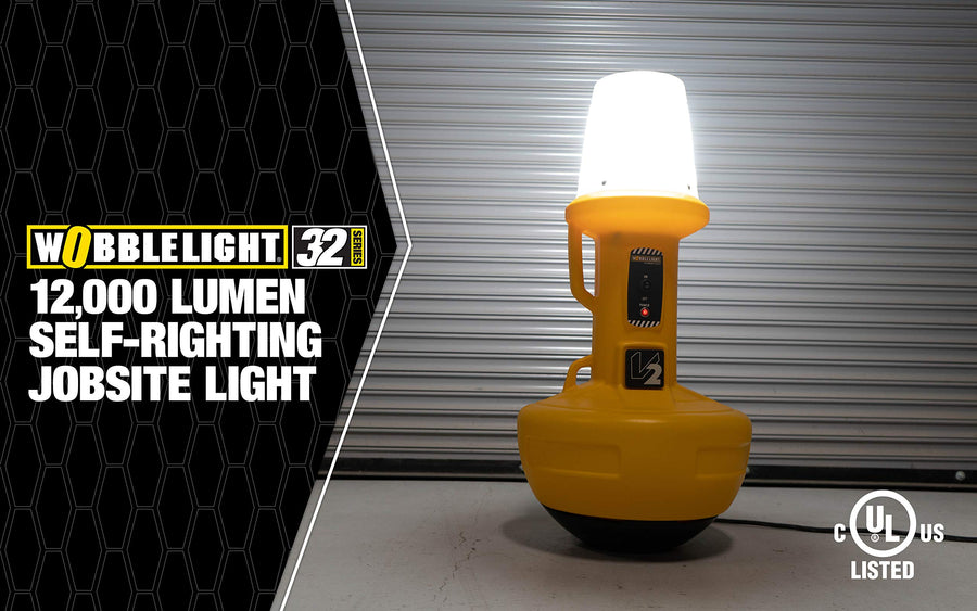 Wobble Light Self-Righting LED 111301LED V2 Jobsite Light; 150W; 12;000 Lumens; 1 Count (Pack of 1); Yellow