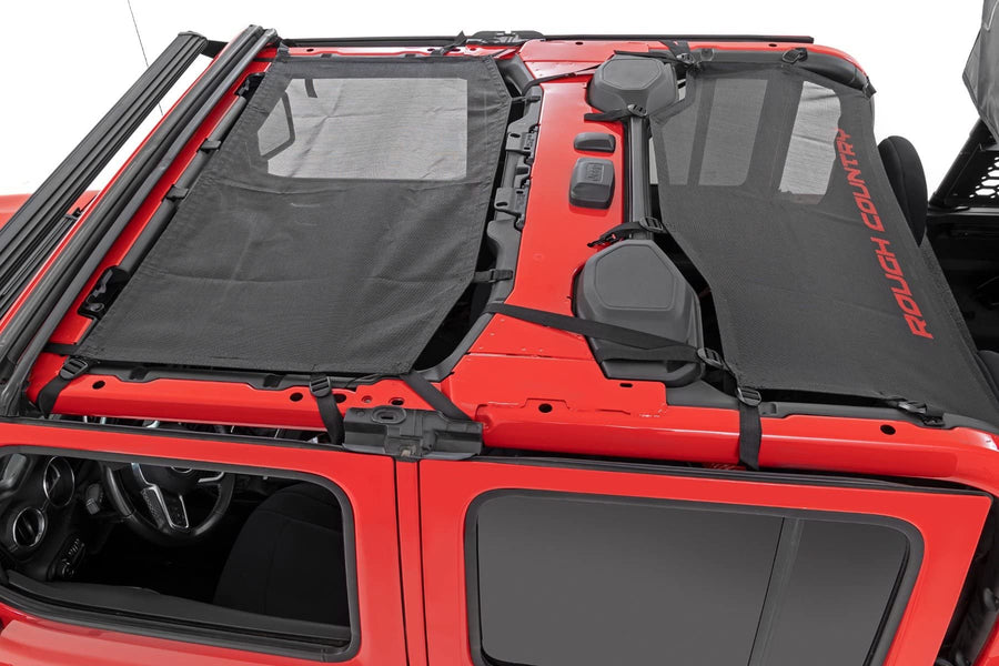 Black Mesh Bikini Top Rough Country for 2020-2024 Jeep Gladiator JT - 85118