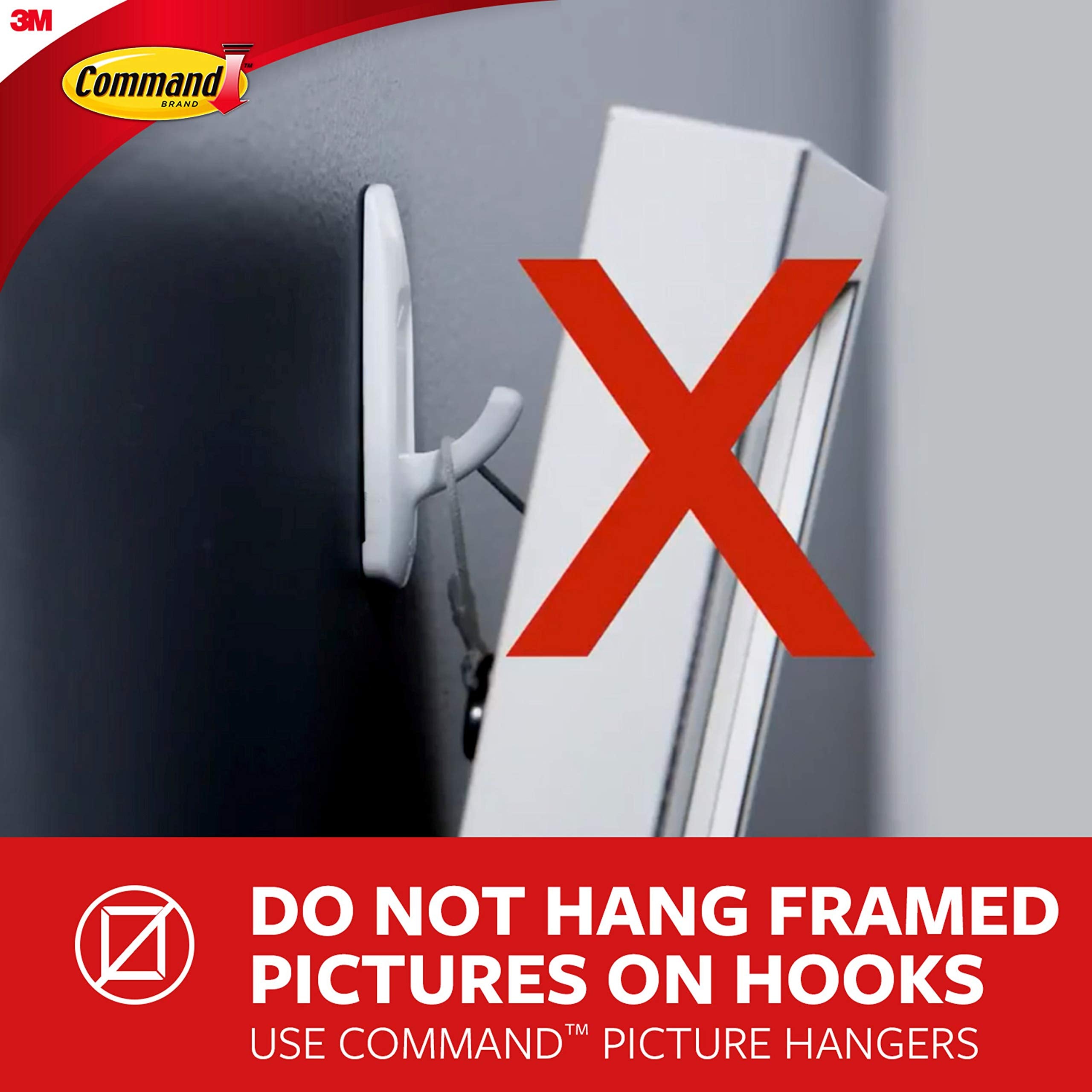 Command Designer Medium Hooks, 2 Hooks and 4 Strips, Damage-Free Hanging Wall Hooks with Adhesive Strips, Adhesive Hooks for Hanging Christmas Decorations, Holds up to 3 lb