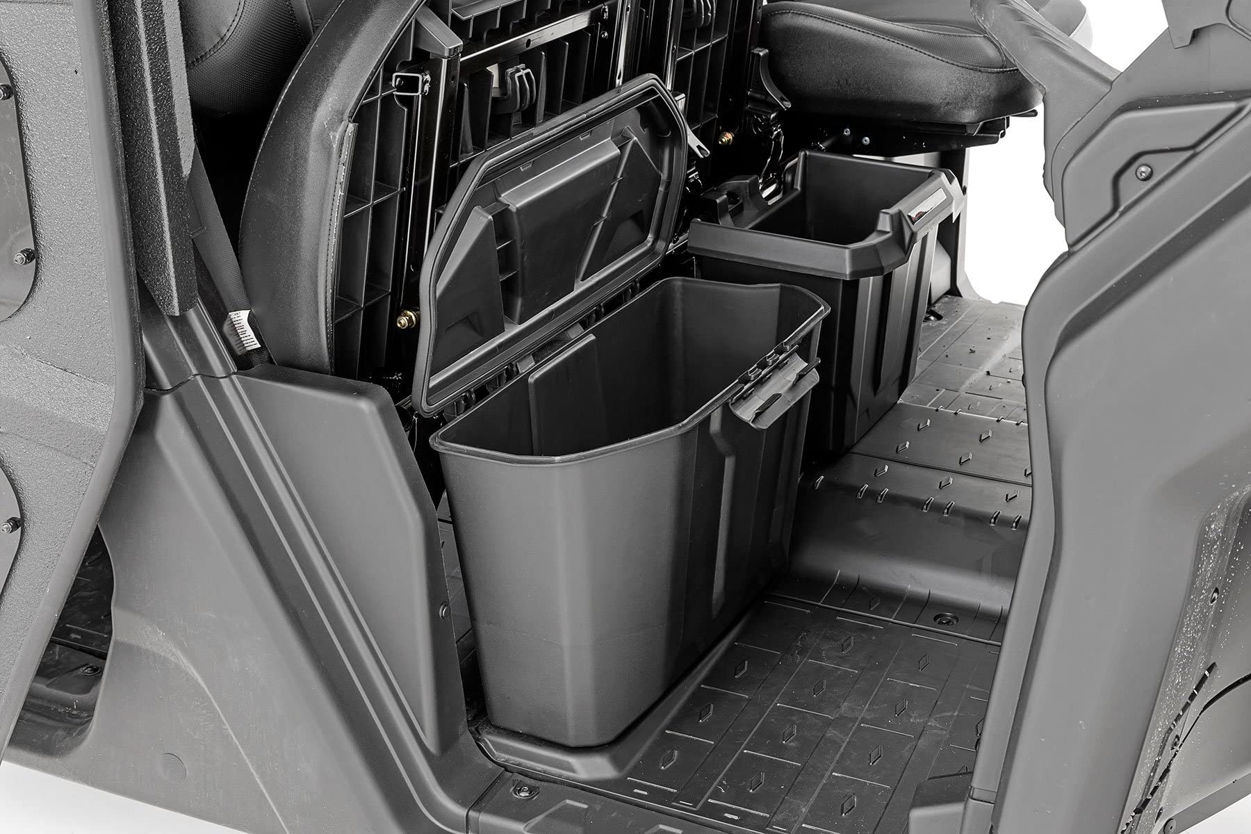 Rough Country Under Seat Storage Box for Can-Am Defender HD5 / HD8 / HD9 / HD10 (2016–2025) - Drop-In Passenger Seat Organizer, Water-Resistant, 3.7-Gallon Storage Capacity