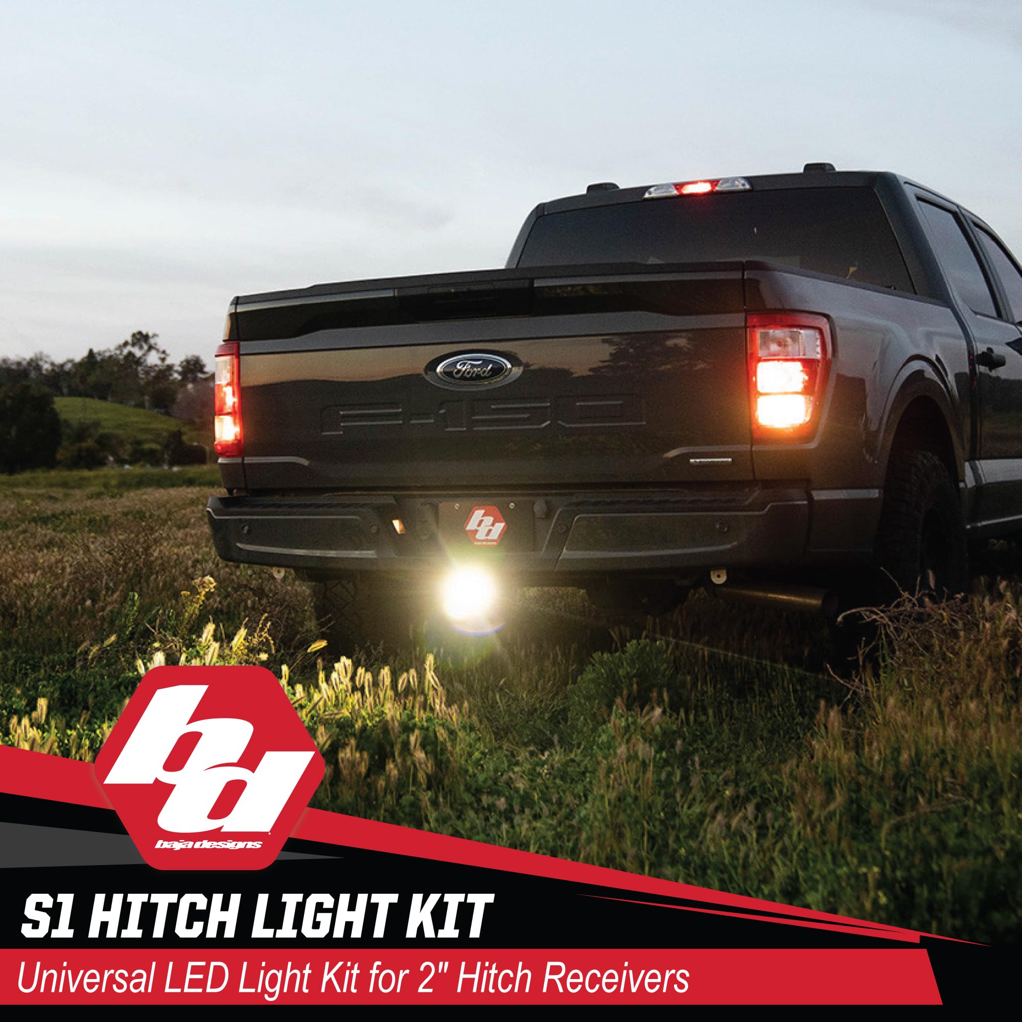 Universal Hitch Light Kit Baja Designs S1 LED - Universal Fit, Includes Toggle Switch Harness