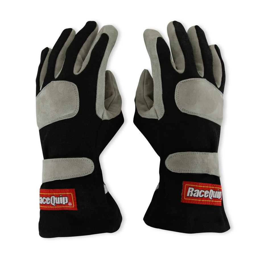 351005RQP RaceQuip® Driving Gloves 351 Series - SFI 3.3/1 - Black/Gray - Large