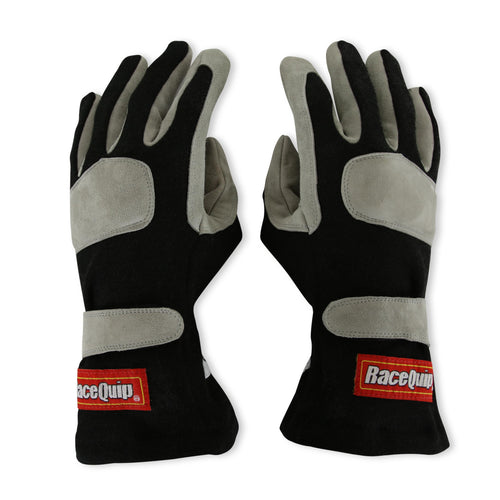 351003RQP RaceQuip® 351 Series Driving Gloves - SFI 3.3/1 - Black/Gray - Medium