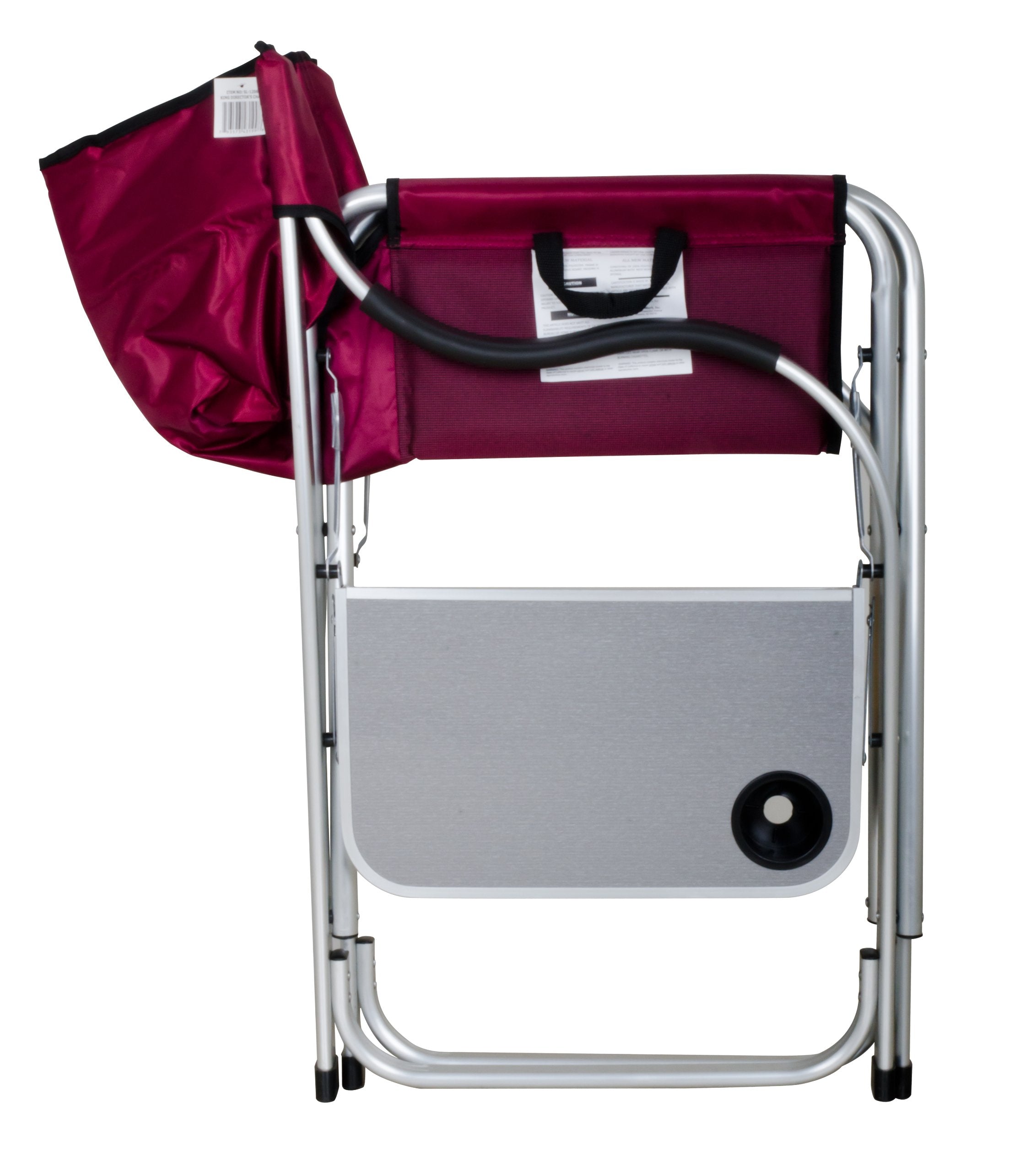 Camping Stylish Heavy Duty Folding Director Chair w/Side table/Burgundy/SL1215