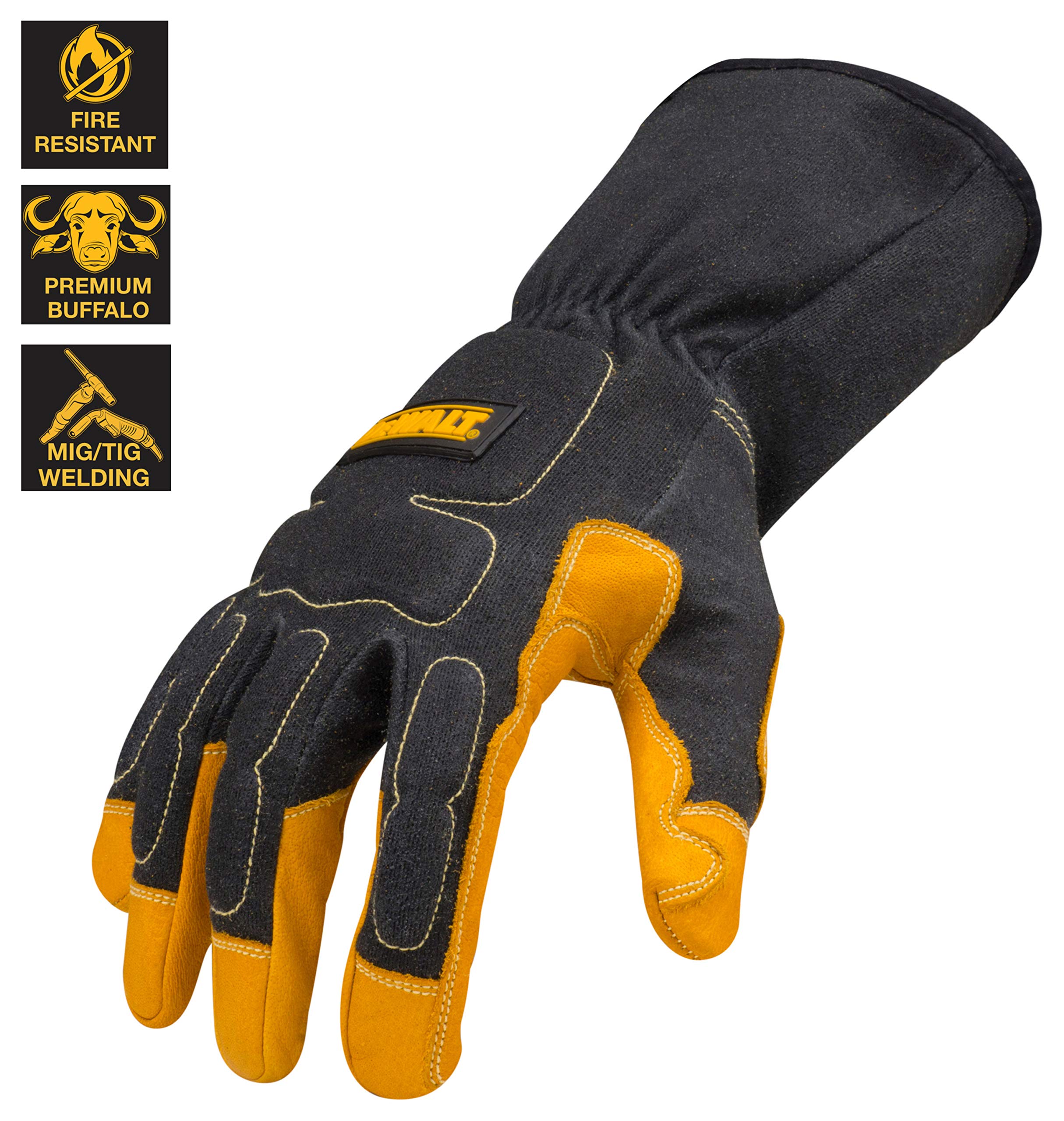 DEWALT MIG/TIG Premium Welding Gloves, Gauntlet-Style Cuff, Small