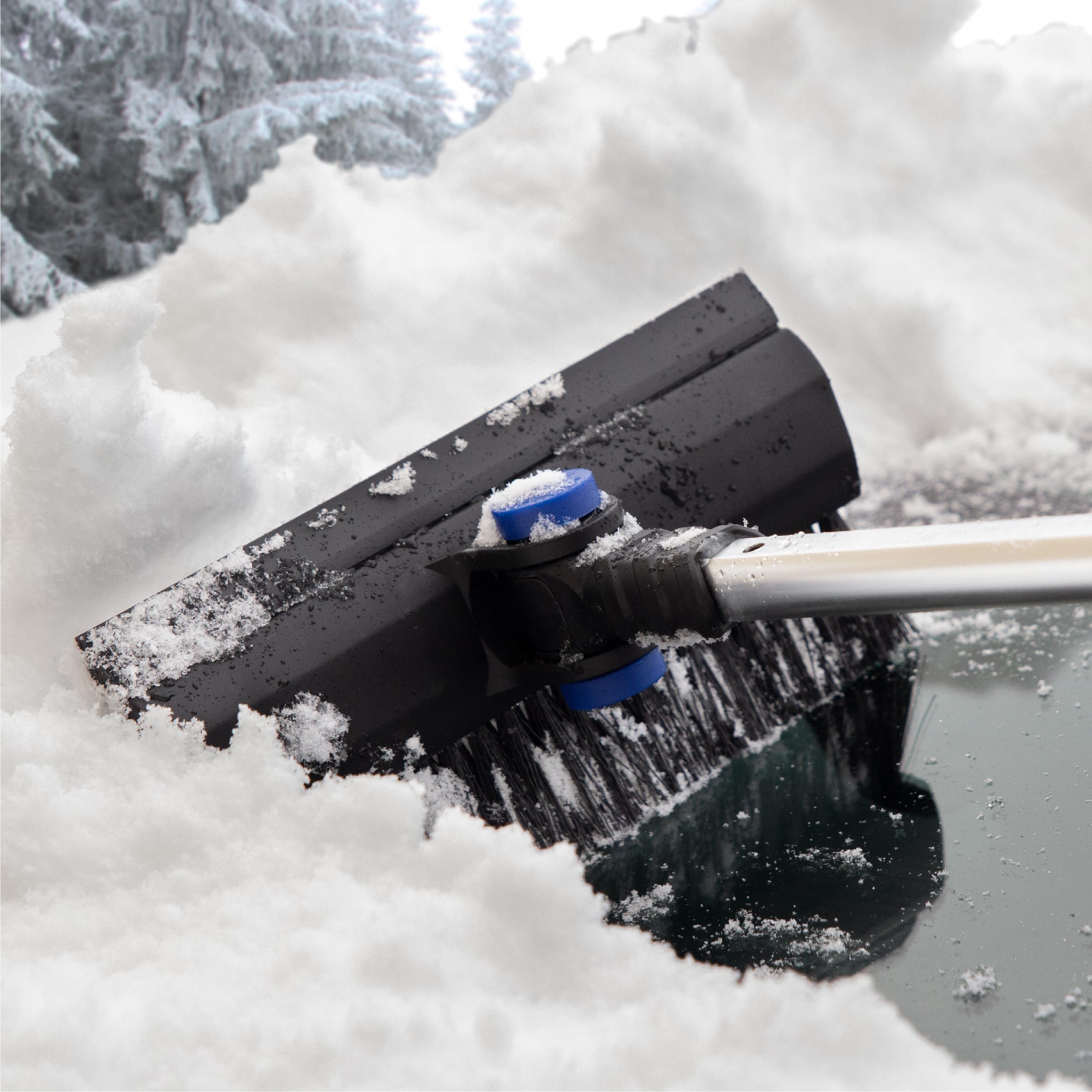 80052 SubZero 52" Quick-Release Handle Ice Scraper and Pivoting Snow Broom (Colors May Vary)