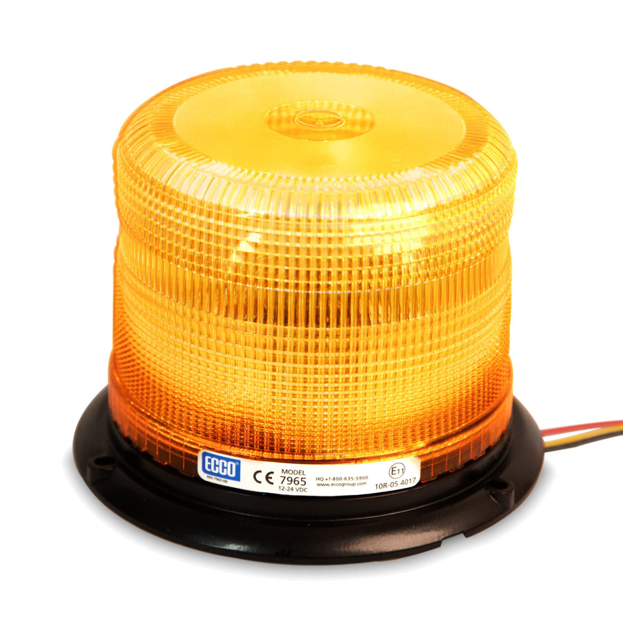 ECCO LED Beacon 7965A: Pulse II, low profile, 12-24VDC, 11 flash patterns, amber