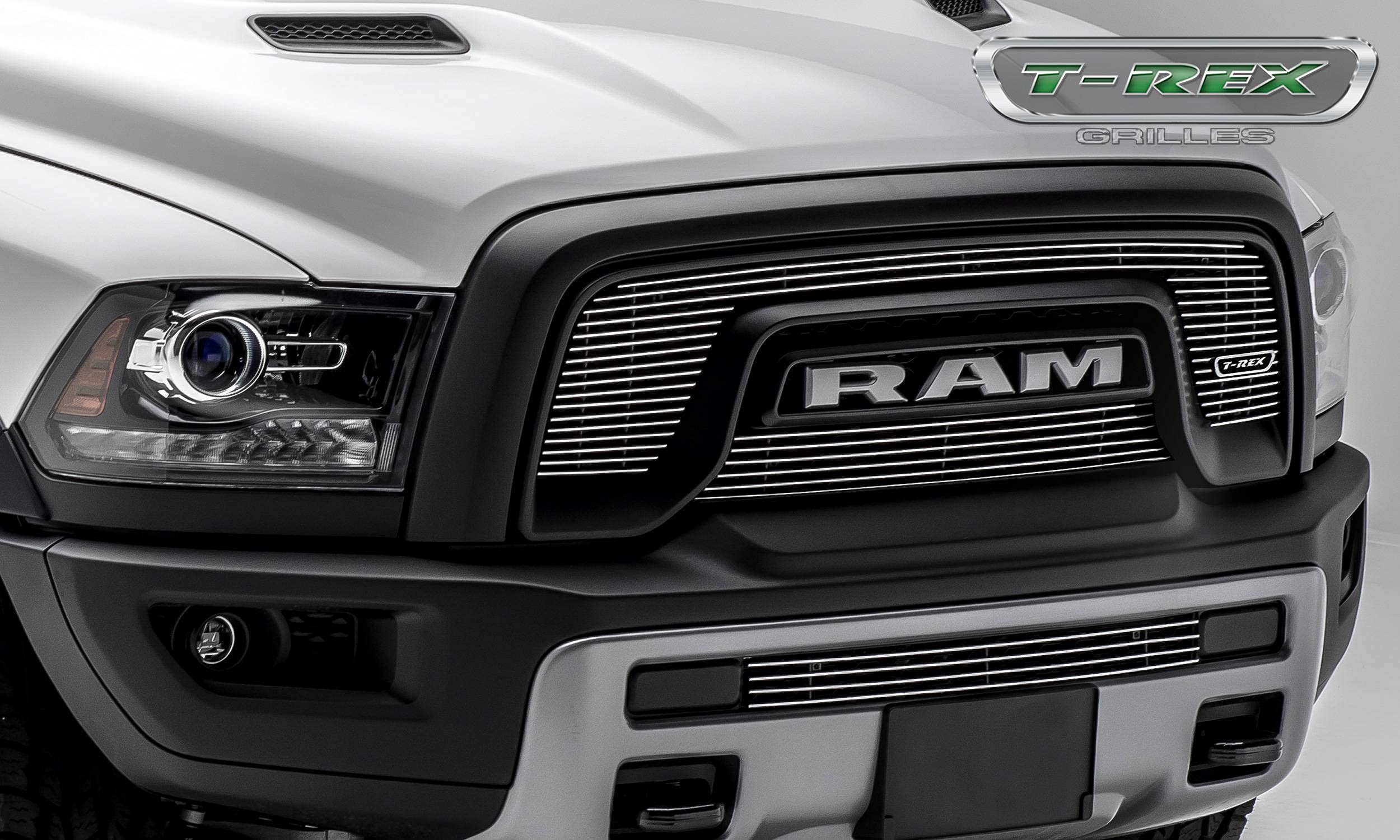 Laser Billet T-Rex Grilles T-Rex Ram Rebel 1500 Polished Laser Billet Grille 6214640, 1 Pack