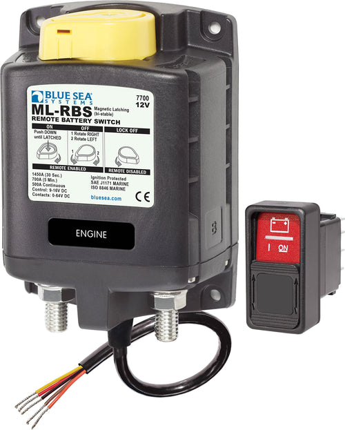 Remote Batt Sw, Blue Sea Systems, 12VDC, Manual Back-Up
