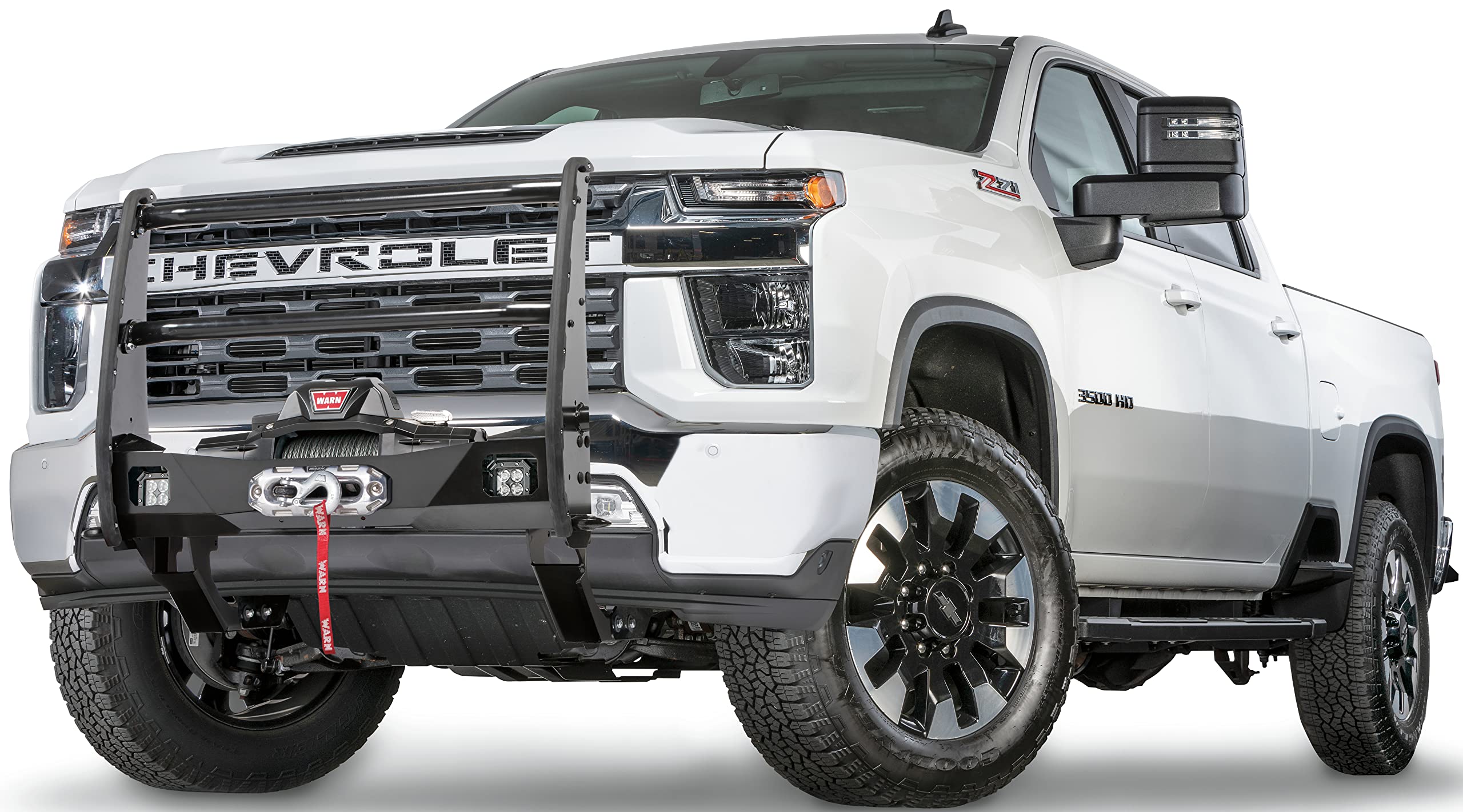 Trans4mer Gen III WARN 108003 Winch Mounting Bracket Kit for Mid-Frame Winches, Fits: Chevy Silverado HD 2500/3500 (2020-2022), Black