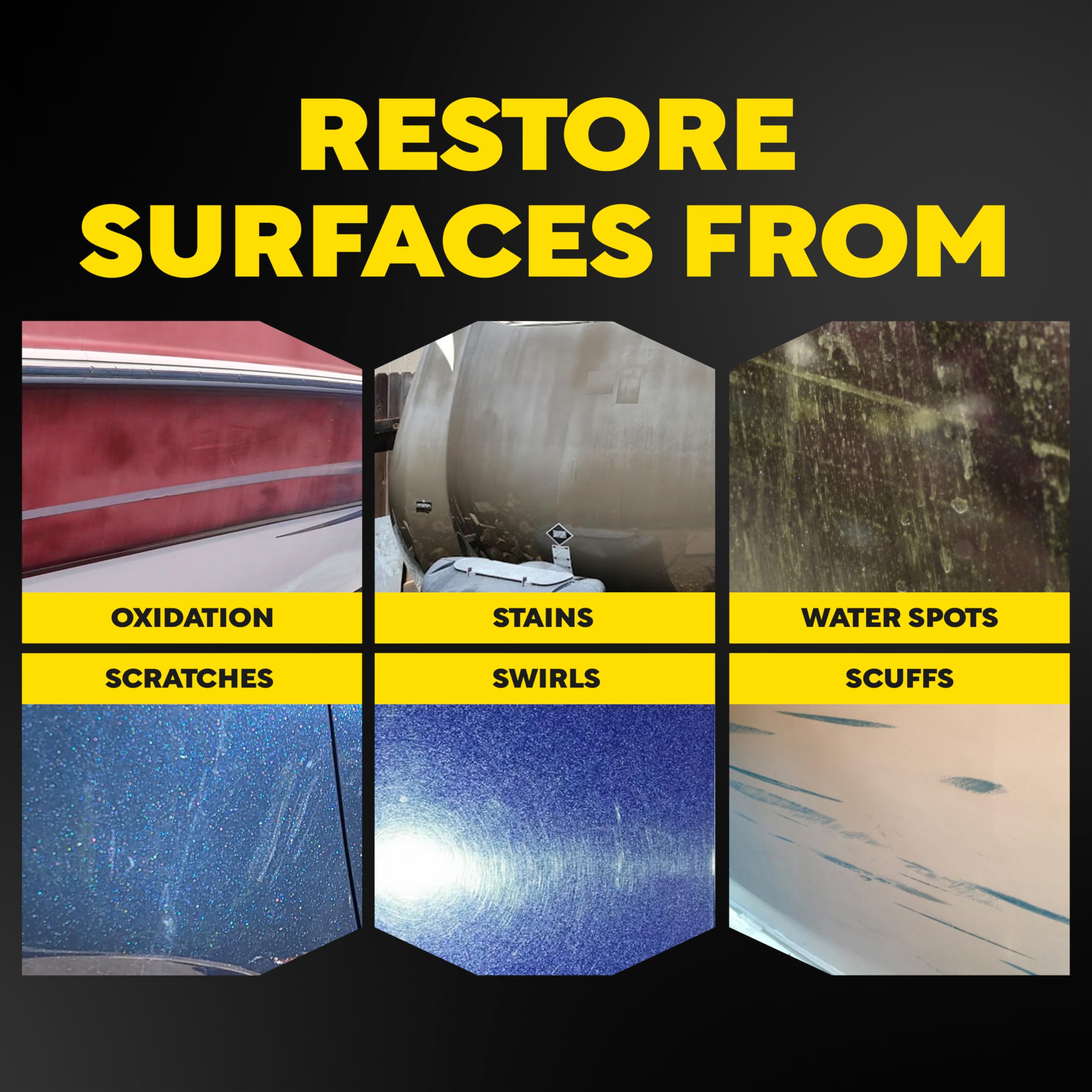 Marine/RV Meguiar's M4916 Heavy Duty Oxidation Remover, Oxidation, Water Spot, Stain, and Boat Scratch Remover for Vehicles with Gel Coat and Fiberglass Surfaces, 16 Oz - Packaging may vary