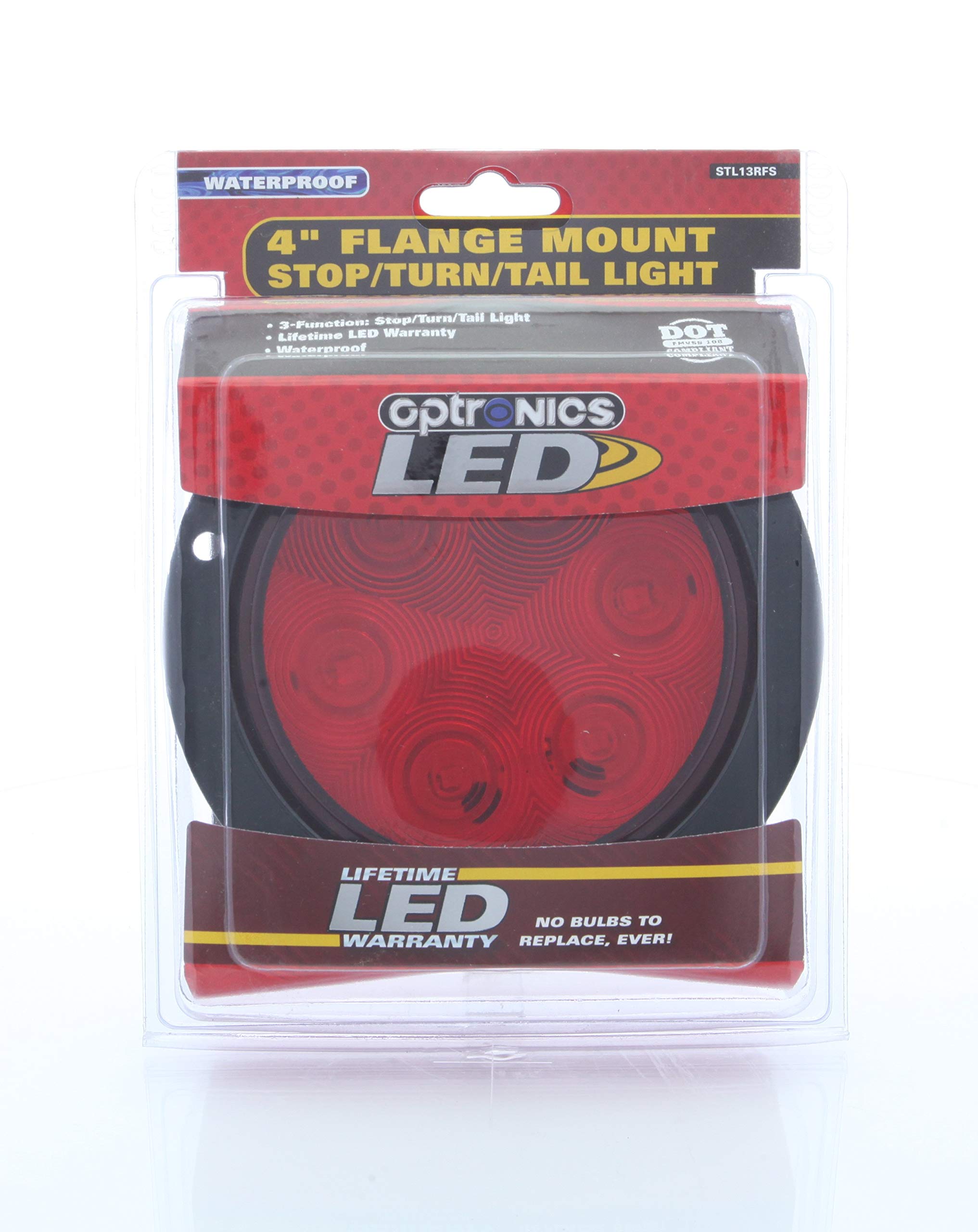 Optronics FLEET Count STL13RFS 4" Round Sealed LED STOP/Turn/Tail/Light, Red