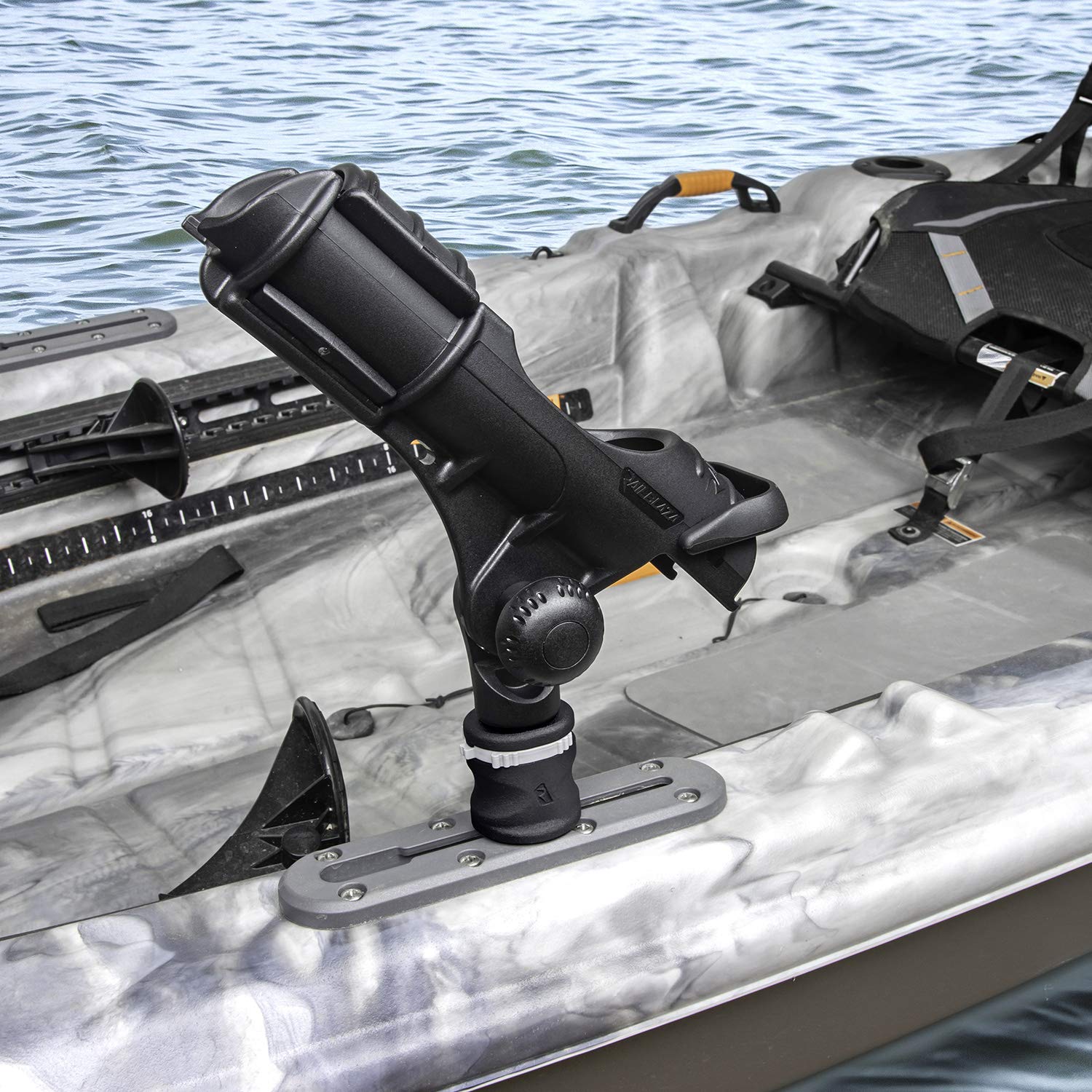 MiniPort RAILBLAZA Track Mount Base – Base for Kayak & Boat Accessories, Low-Profile Gear Mount Compatible with StarPort Accessories & TrackMount Systems, for Rod Holders, No Tool Installation