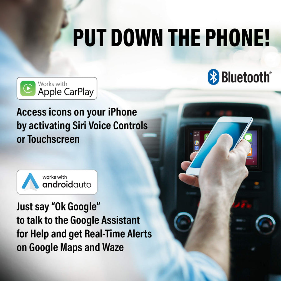Sound Storm Laboratories Car Audio DD988ACP System - Android Auto, Double-Din with 6.75 Inch Capacitive Touchscreen, Bluetooth Audio and Calling Head Unit, No CD Player, Radio Receiver