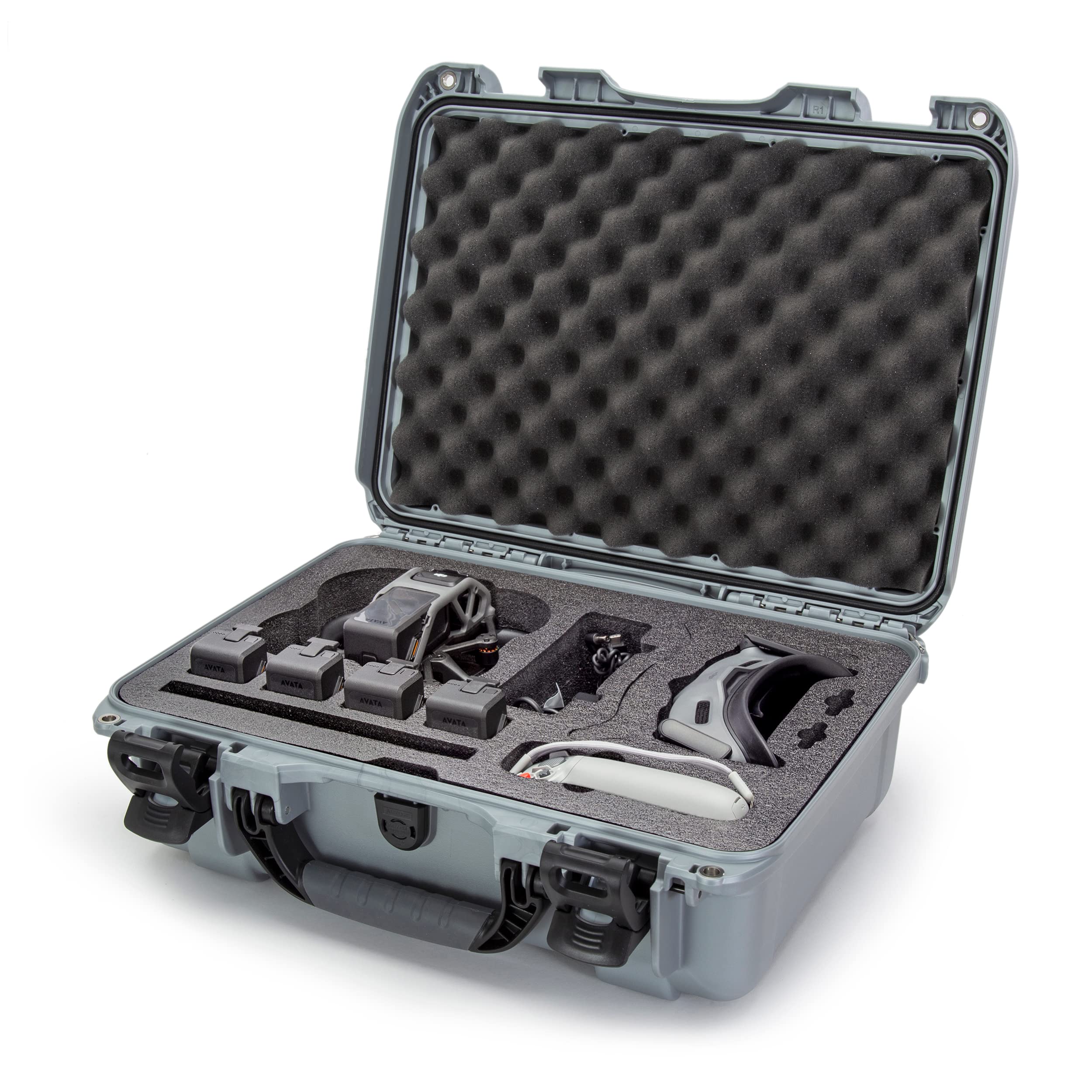 Waterproof Nanuk 925 Hard Case with Foam Insert for DJI Avata FPV Unit, Goggles and Fly More Combo - Silver (925S-080SV-0A0-C0745)