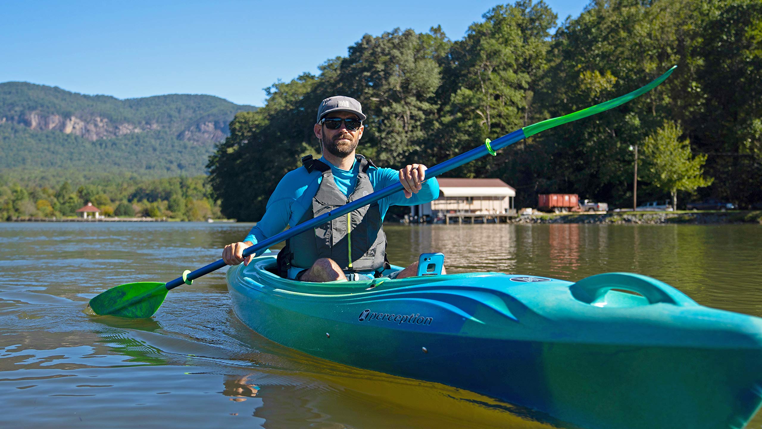 Joyride 12 Perception | Sit Inside Kayak for Adults and Kids | Recreational and Multi-Water Kayak with Selfie Slot | 12' 2" | Dapper