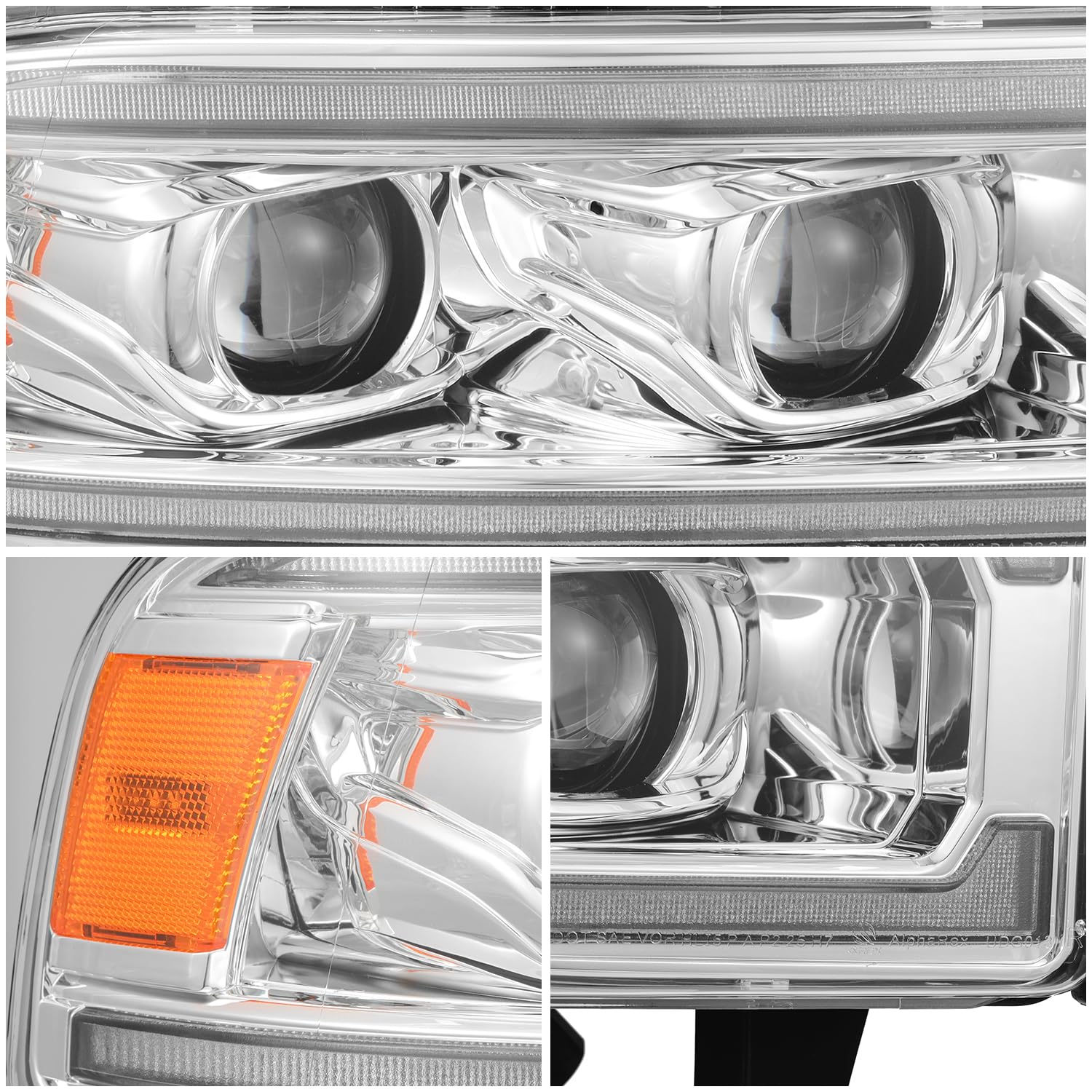 LUXX-Series AlphaRex LED Headlights Chrome 94-01 Ram 1500/94-02 Ram 2500/3500