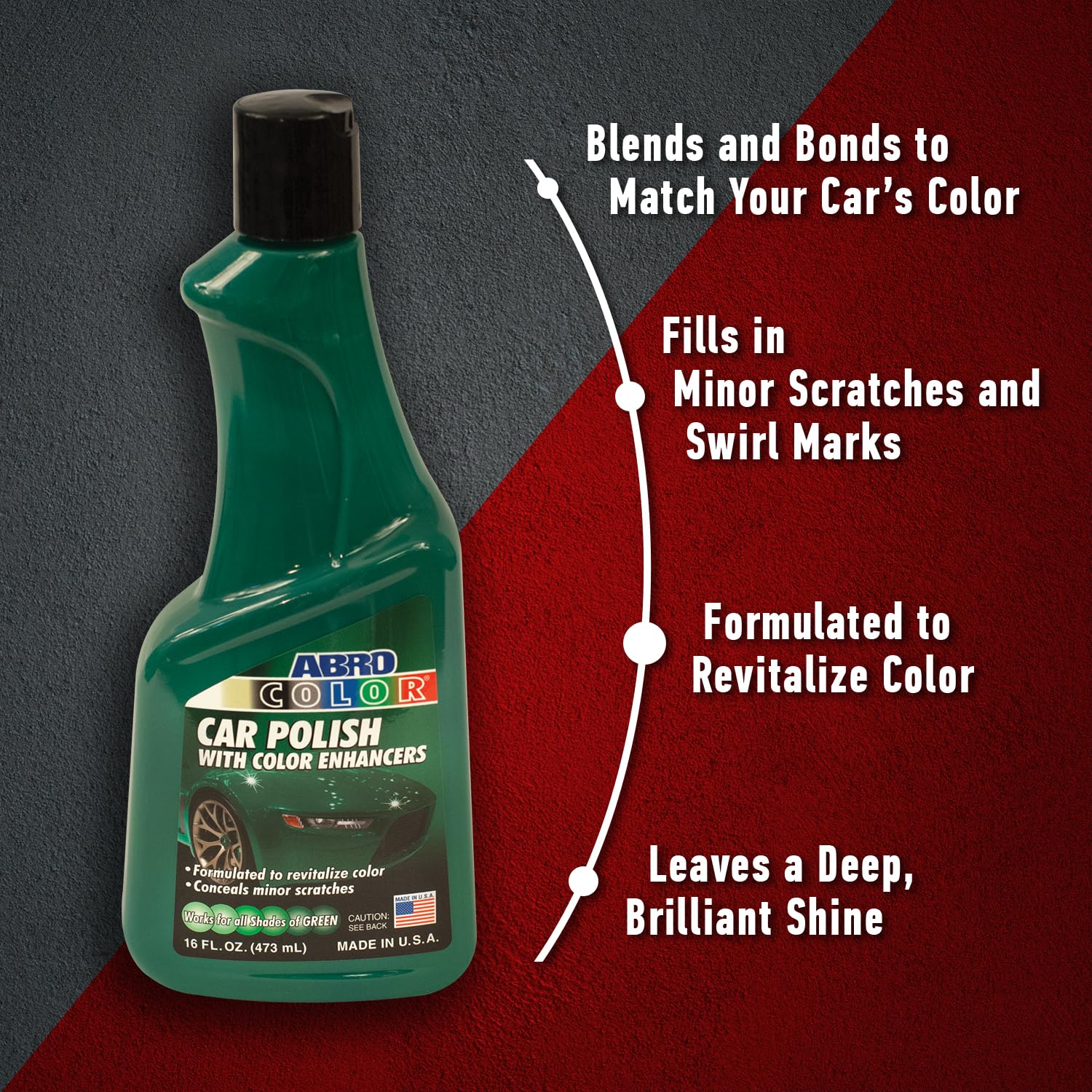 Car Polish ABRO Green: Scratch Remover for Vehicles and Paint Scratch Repair Restorer Wax, Polishing Compound for Car Detailing, Paint Scratch Repair for Vehicles, Scratch Remover 16oz.