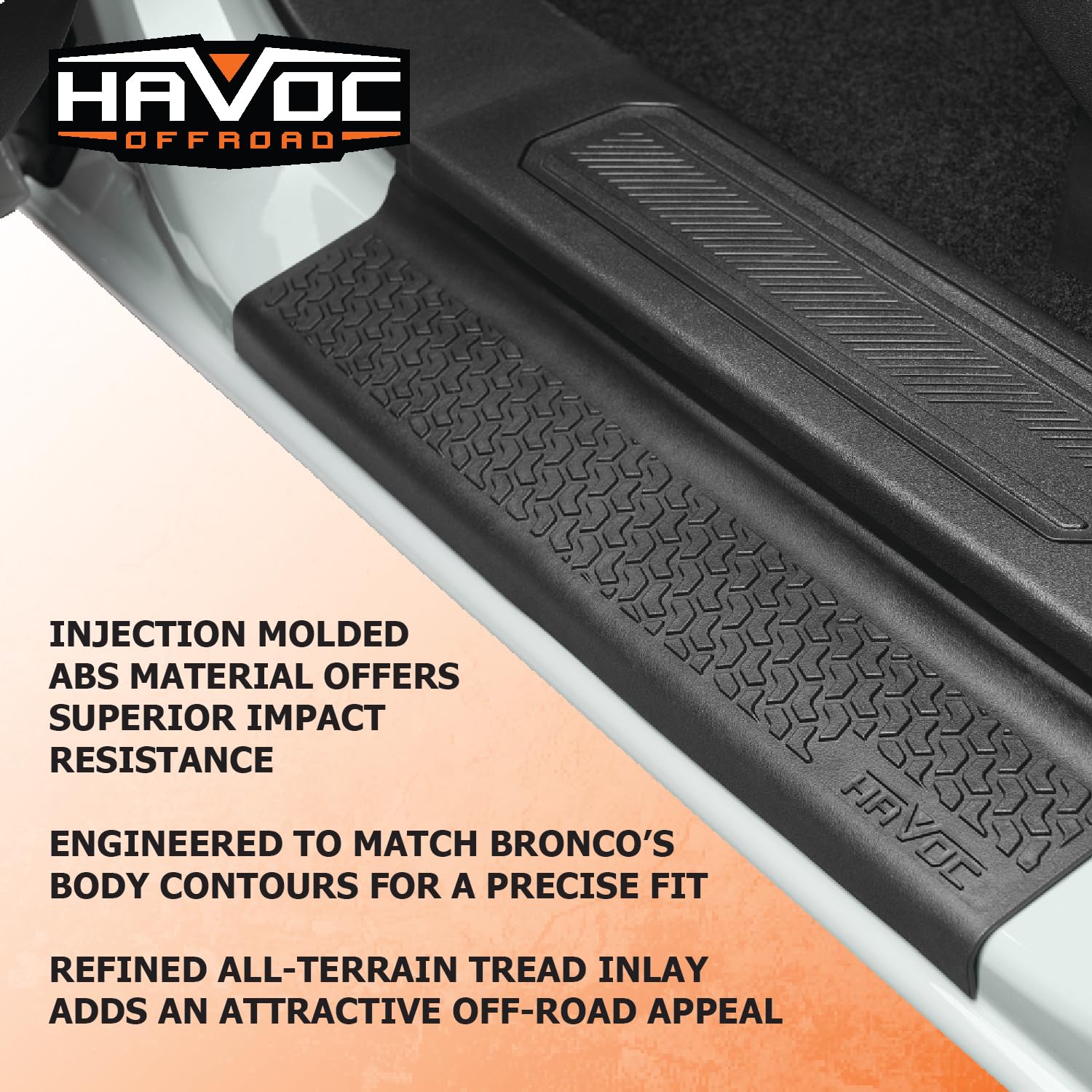 Entry Guards HAVOC OFFROAD for Ford Bronco 2-Door | Black, Pair | HFB-08-001 | 2021-2025 Ford Bronco, 2-Door
