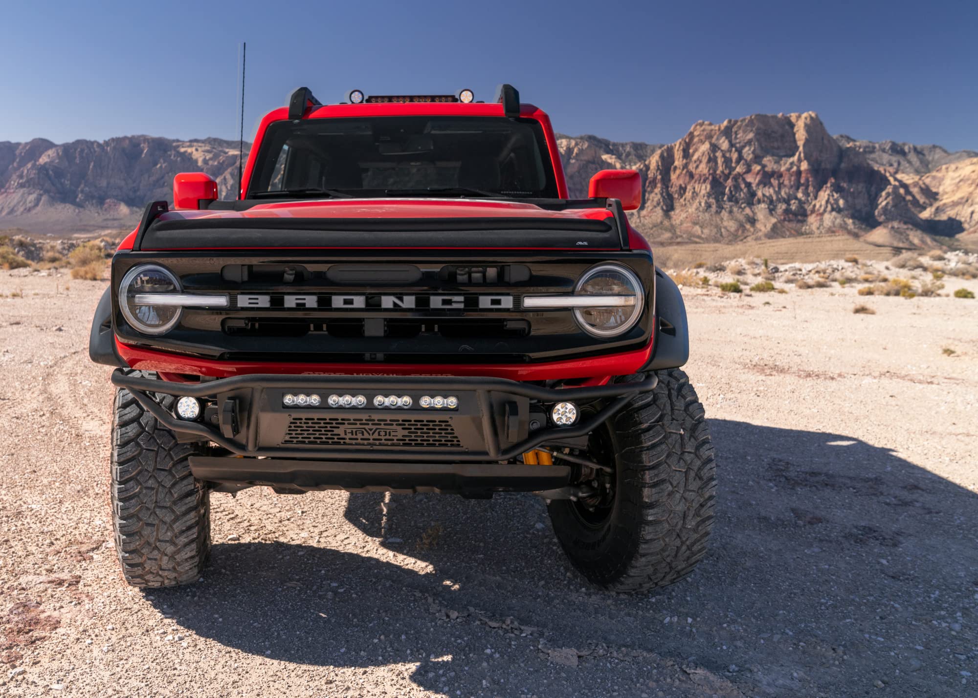 Metal Mash HAVOC OFFROAD Front Bumper for Ford Bronco | Baja Style, Built-In Mounts for LED Lights, High Clearance Ends | HFB-02-002 | 2021-2025 Ford Bronco (will not fit Sport Model)