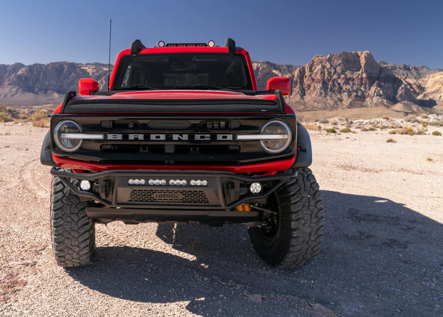 Metal Mash HAVOC OFFROAD Front Bumper for Ford Bronco | Baja Style, Built-In Mounts for LED Lights, High Clearance Ends | HFB-02-002 | 2021-2025 Ford Bronco (will not fit Sport Model)
