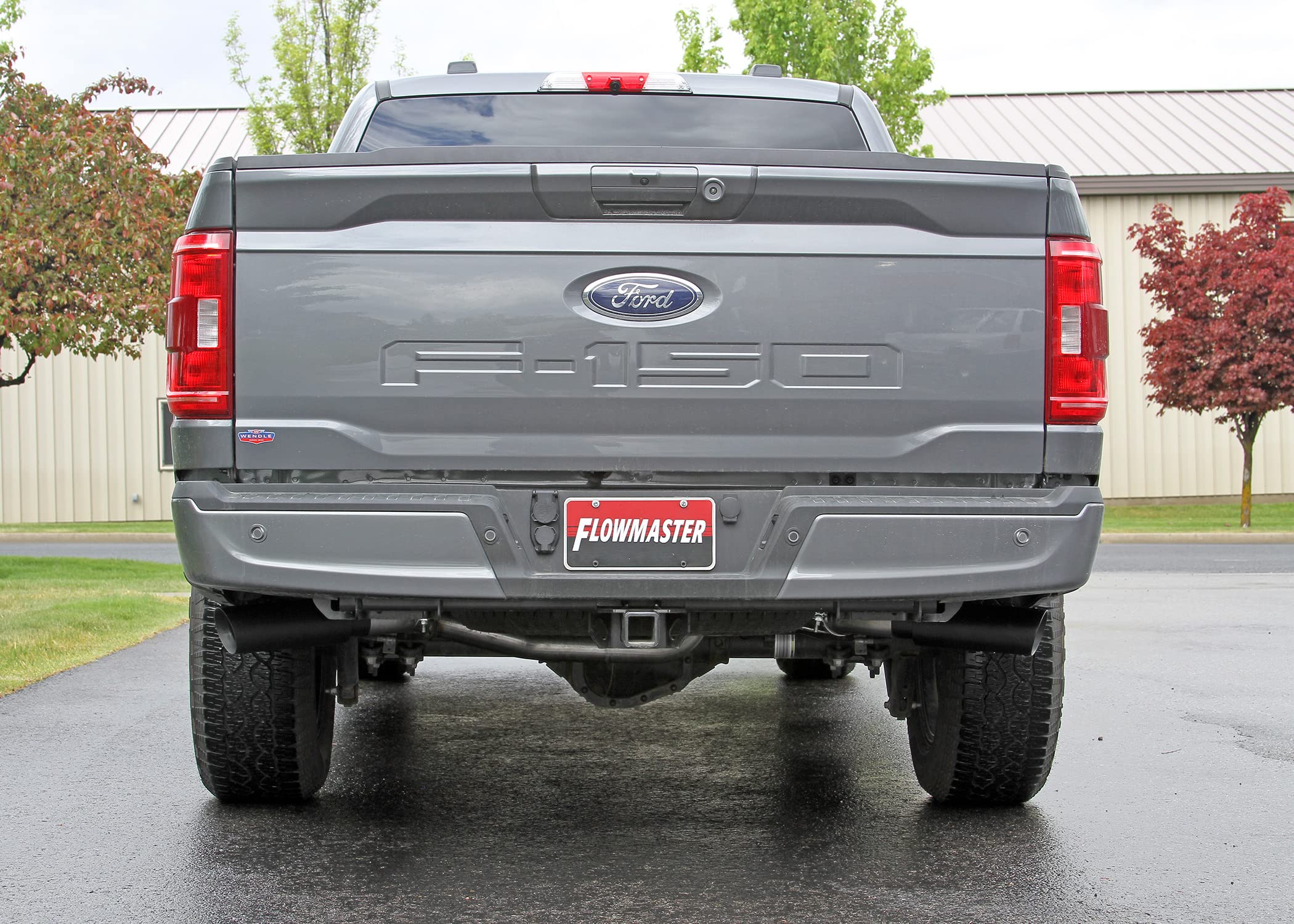 Outlaw Flowmaster 817981 Cat-Back Exhaust Kit 3 Inch 409 Stainless Steel Dual Exit 4 Inch Black Ceramic Coated 304 Stainless Steel Tips Compatible with 2021-2024 Ford F-150 2.7L 3.5L 5.0L