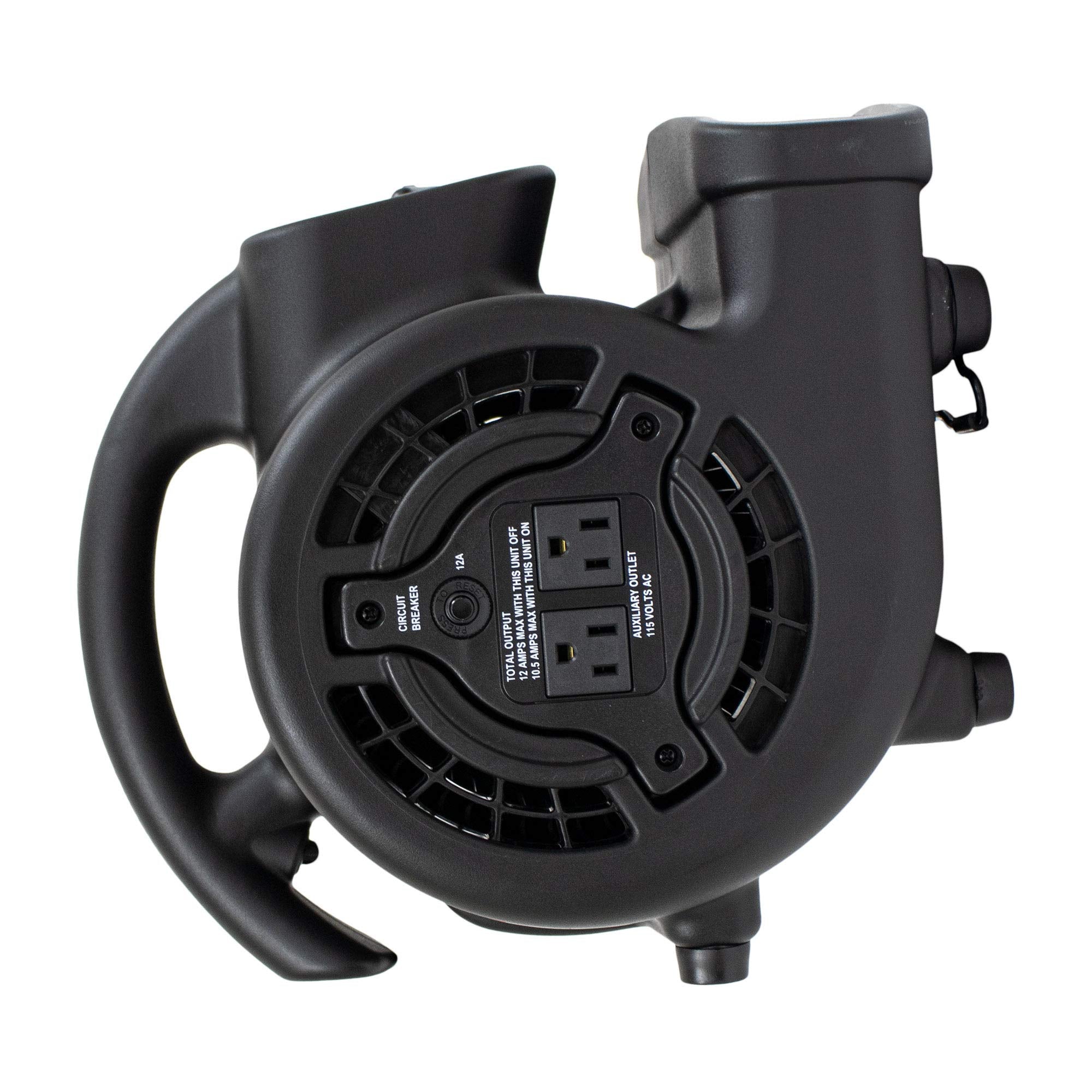 Mini Mighty XPOWER P-80A 138 W 600 CFM Centrifugal Air Mover, Carpet Dryer, Floor Fan, Blower, Stackable, Daisy Chain, for Water Damage Restoration, Janitorial, Plumbing, Home Use, Black