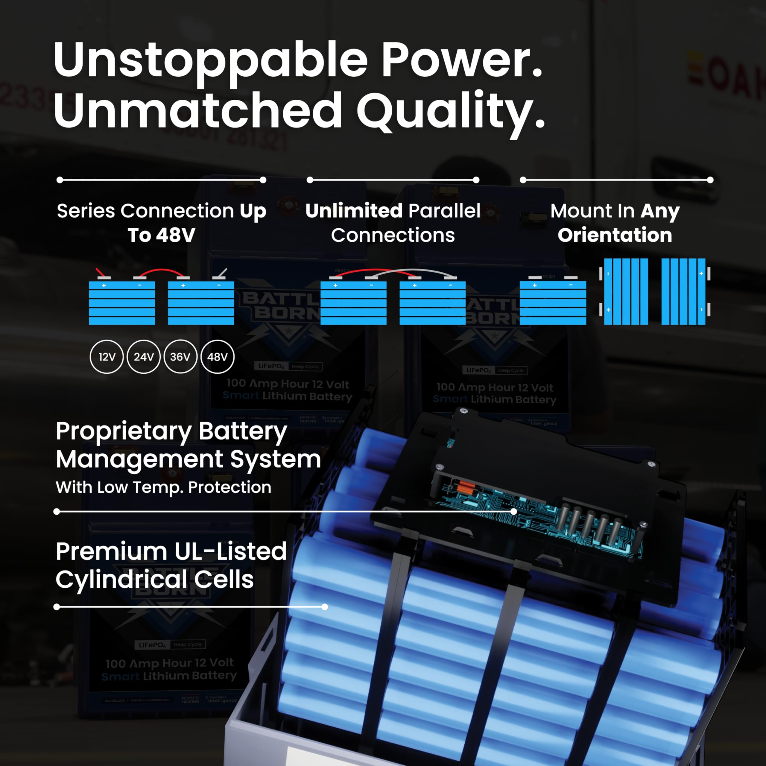 12V 100Ah GC2 Smart Lithium-Ion (LiFePO4) RV, Marine, Solar, & Off Grid Battery - Bluetooth Connectivity - Battle Born Batteries