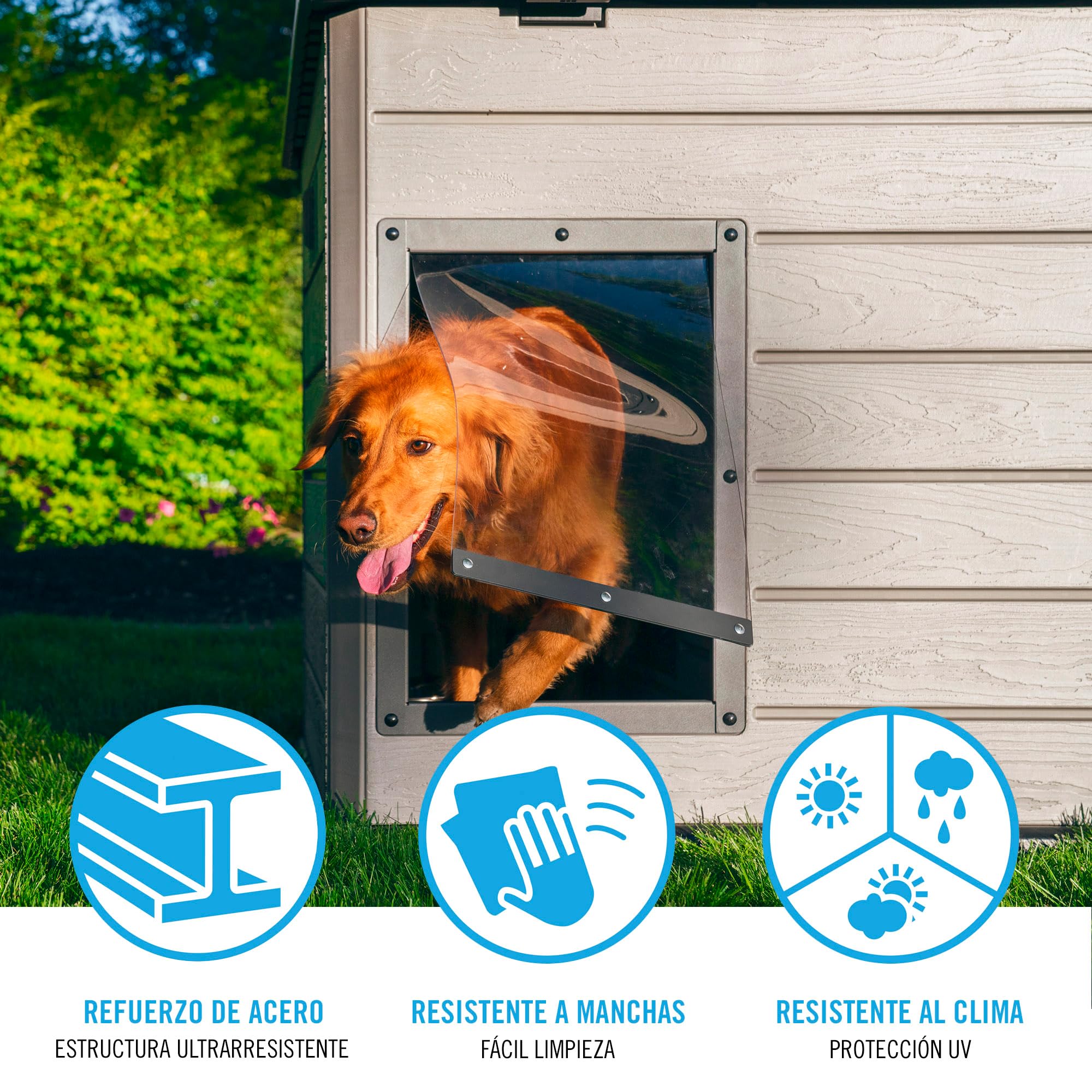 Deluxe Lifetime Dog House, Weather Protected with Adjustable Vents, Ideal Shelter for Medium to Large Dogs