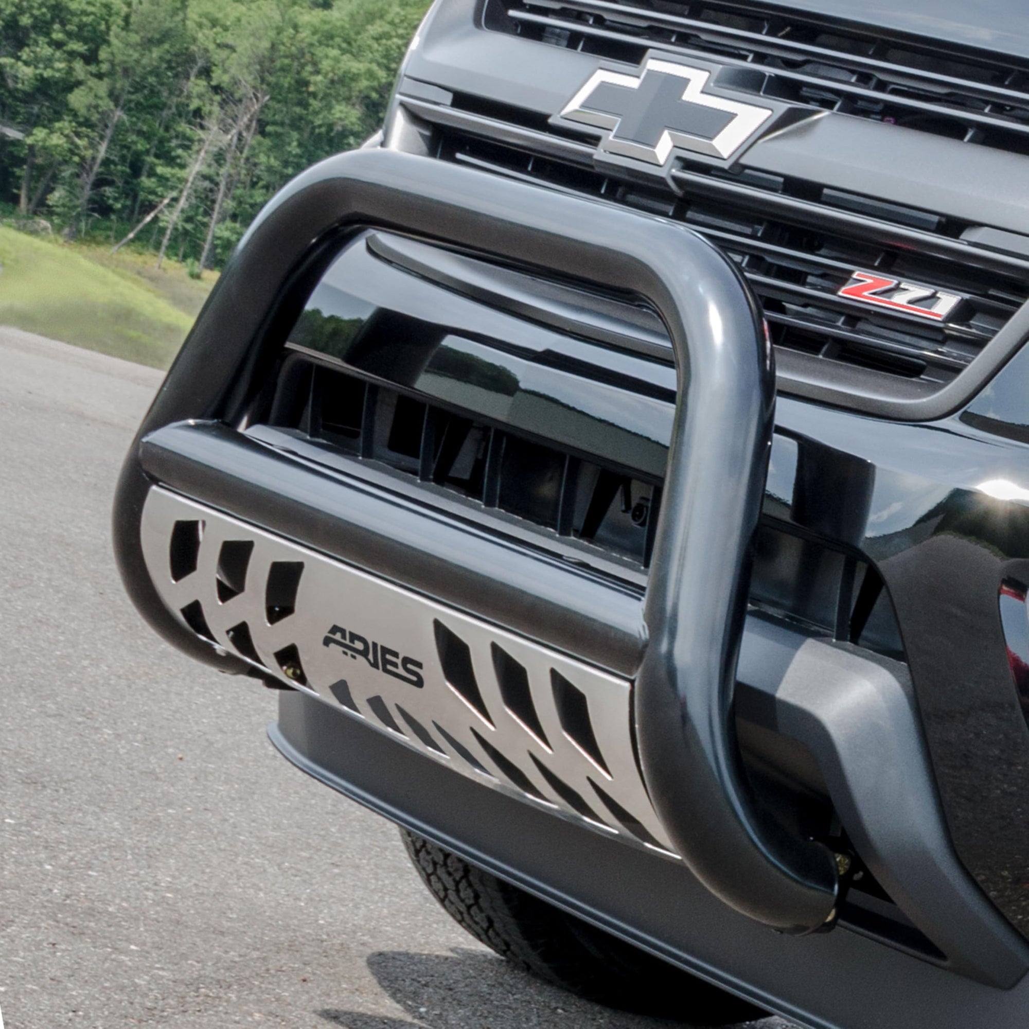 3-Inch ARIES Black Steel Bull Bar, No-Drill, Select Freightliner, Mercedes-Benz Sprinter 2500, 3500