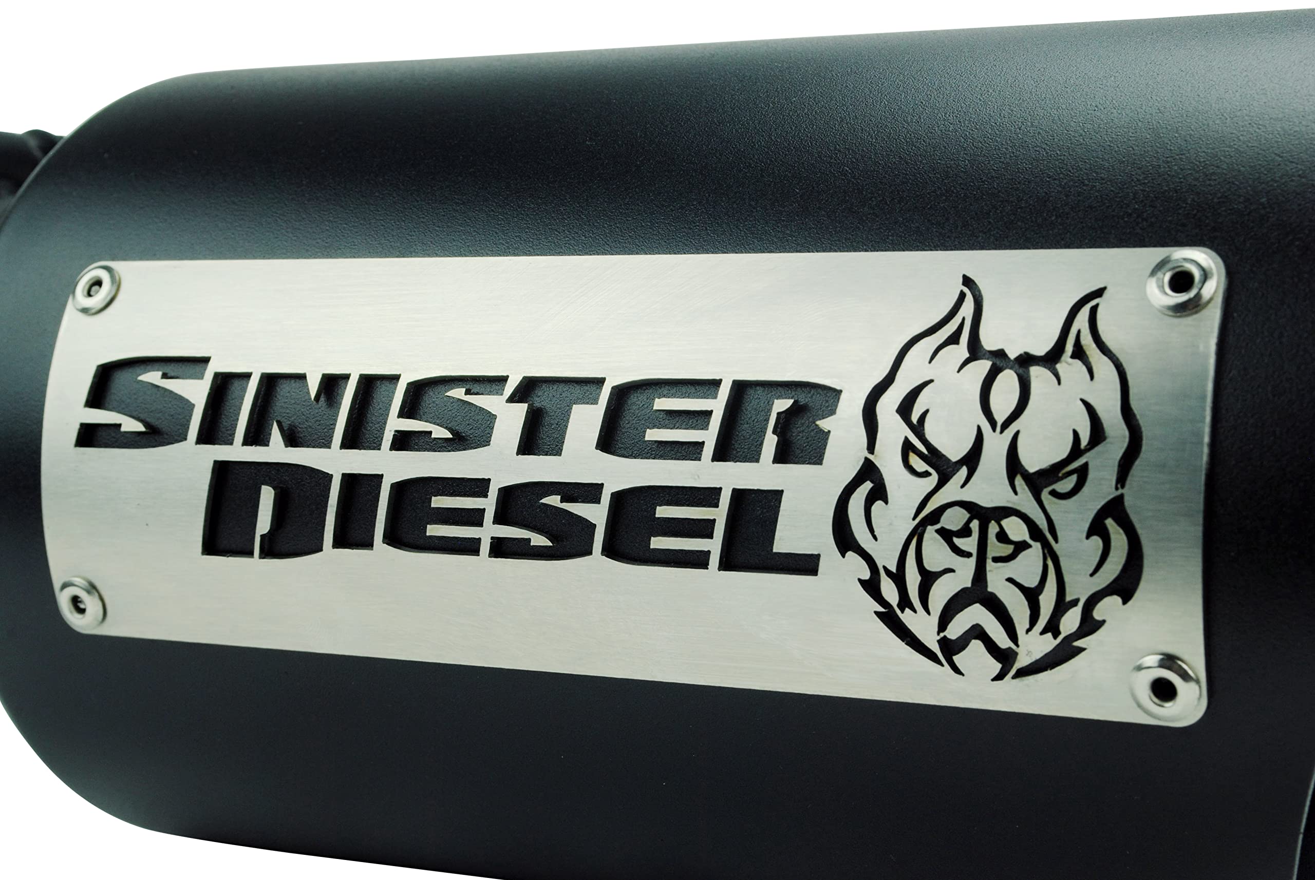 Dual Wall Sinister Diesel Exhaust Tip W/Angle Cut 4" to 6" Black