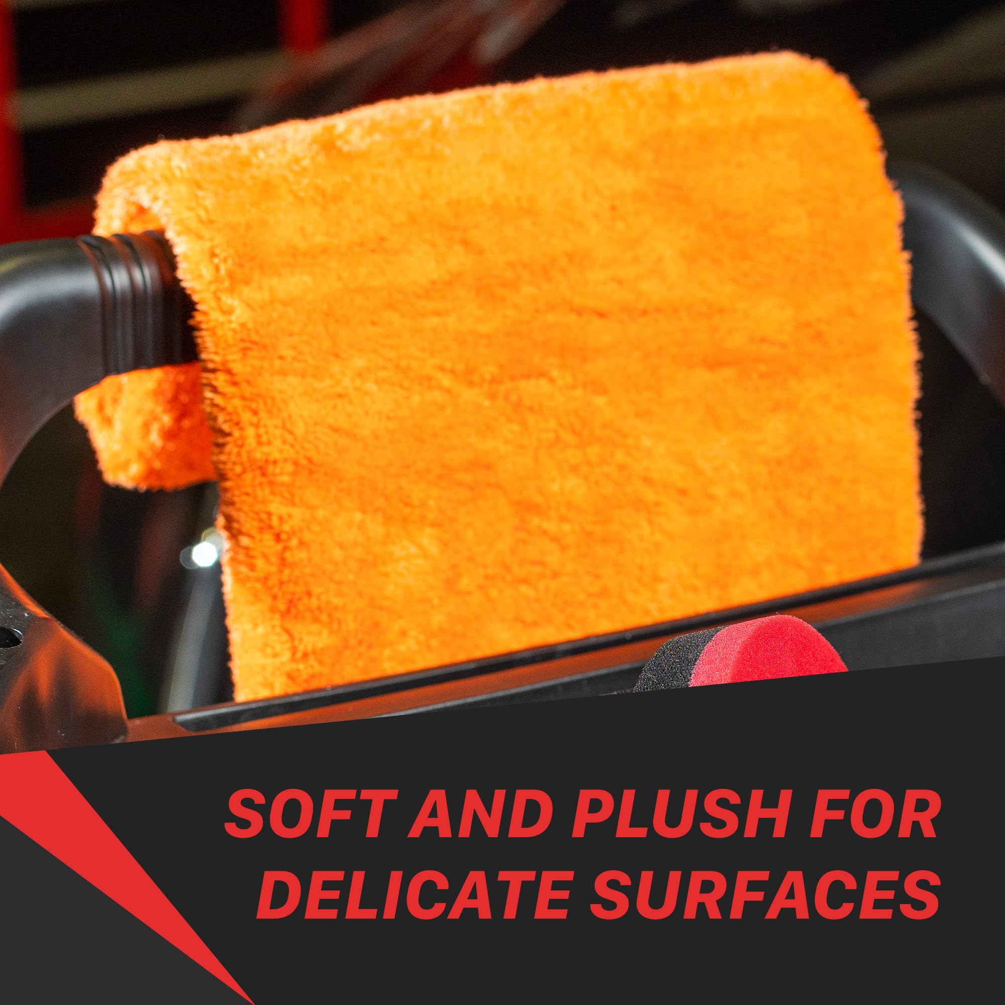 500GSM Maxshine 16" x 24" Universal 3-Pack Orange Edgeless Microfiber Towel – Ultra-Soft & High Absorbency – Ideal for Car Detailing, Polishing & Finishing – Lint-Free Cleaning Cloth