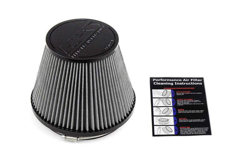 HPS 6" ID Performance Air Filter, 5.38" Element Length, 6" Overall Length, Gray, HPS-4334