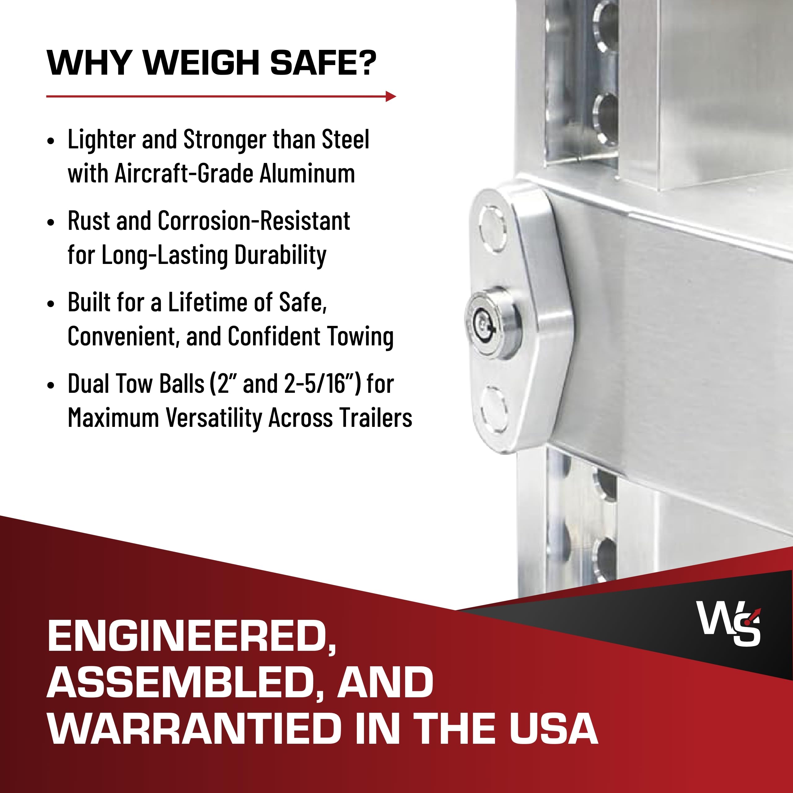 Weigh Safe Adjustable Trailer Hitch Ball Mount - Adjustable 4" Drop Hitch for 3" Receiver - Premium Heavy Duty Aluminum Trailer Tow Hitch w/ Chrome Plated Tow Balls (2" & 2 5/16") - 21,000 GTW