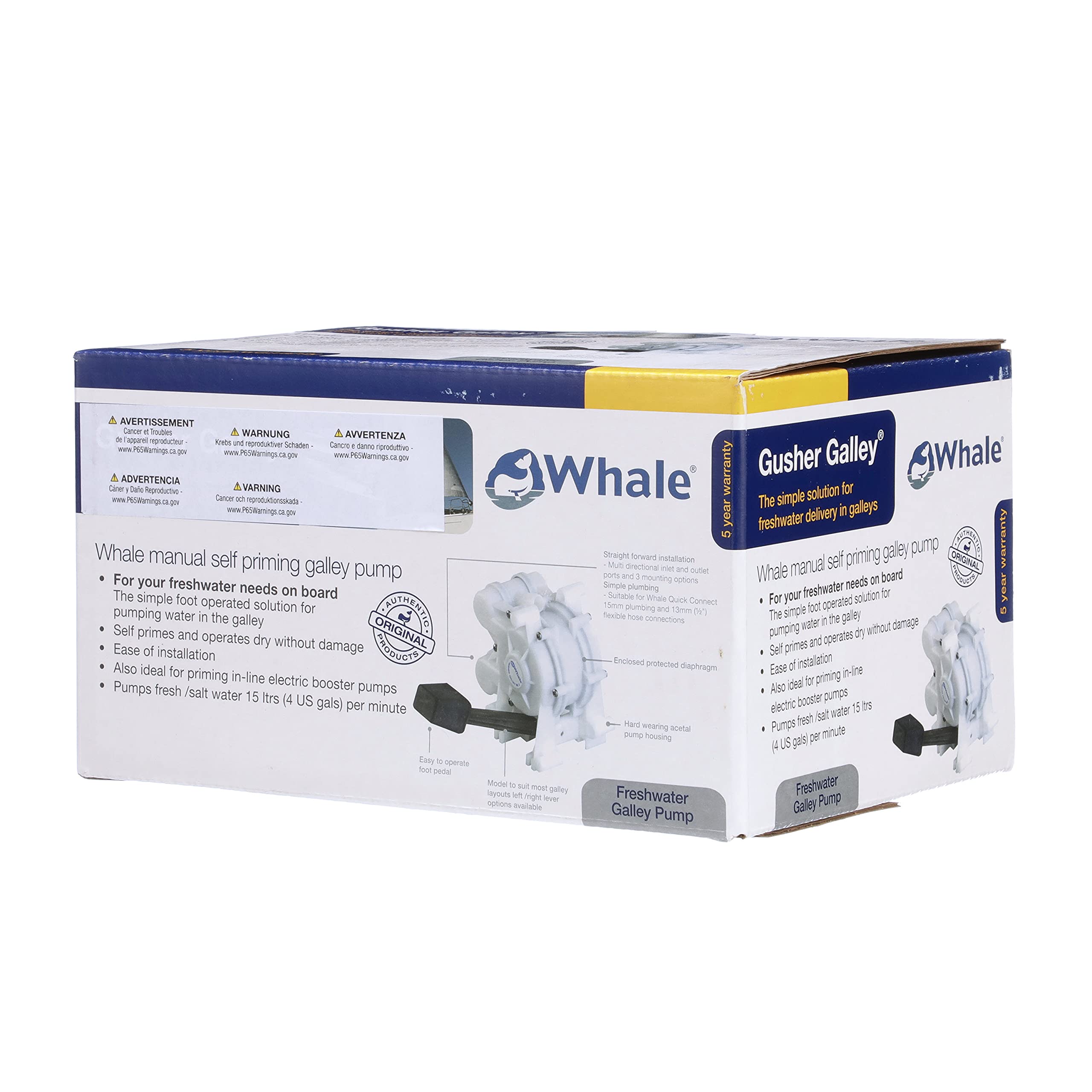 Whale Gusher® Galley Mk 3 Manual Freshwater Pump, Foot Pedal-Operated, Right-Side Galley Lever