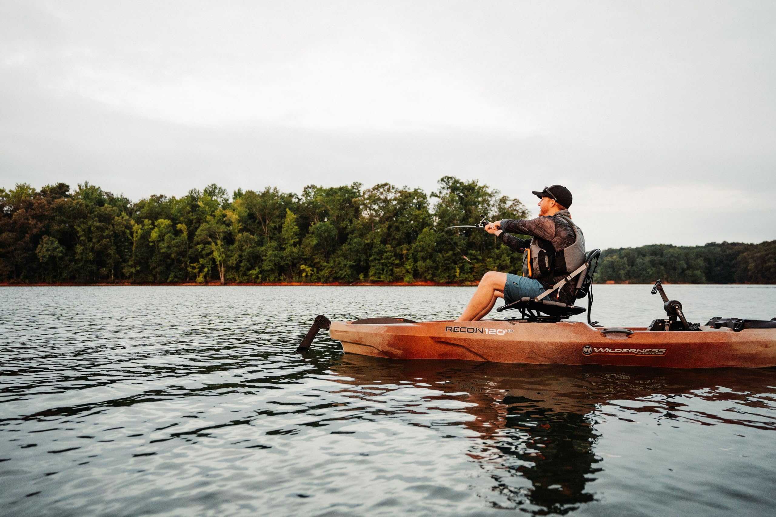 Wilderness Systems Recon 120 HD - Fishing Kayak Sit on Top - 360 Degree ACES seat & Helix PD™ Pedal Drive System - 12 ft - Aqua