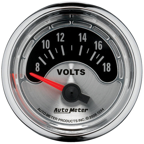 Auto Meter American Muscle 2-1/16" 8-18 Volt Short Sweep Electric Voltmeter Gauge 1294