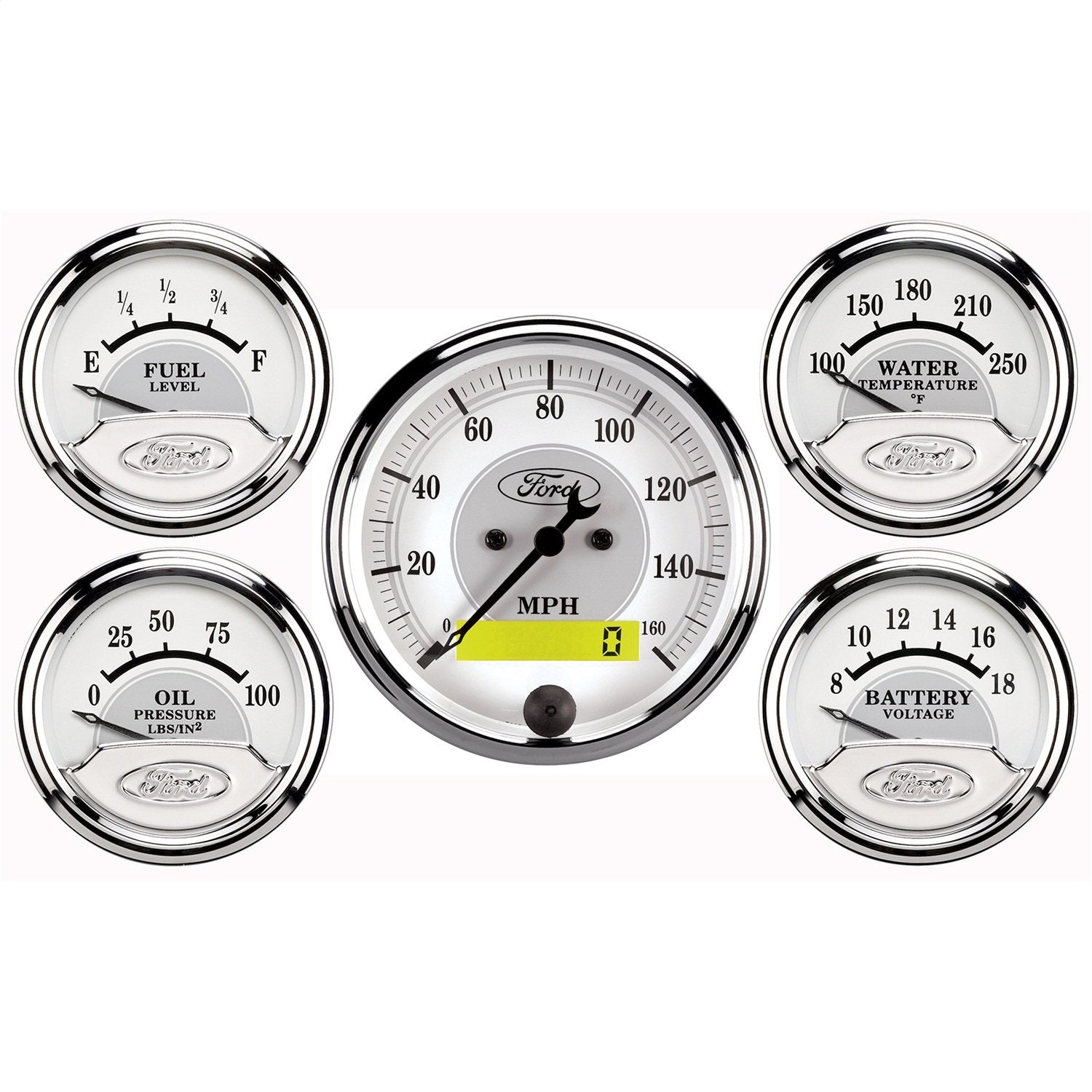 Ford Racing AUTO METER 880087 Gauge Kit Series 5; Speedo/Oil/Water/Volt/Fuel