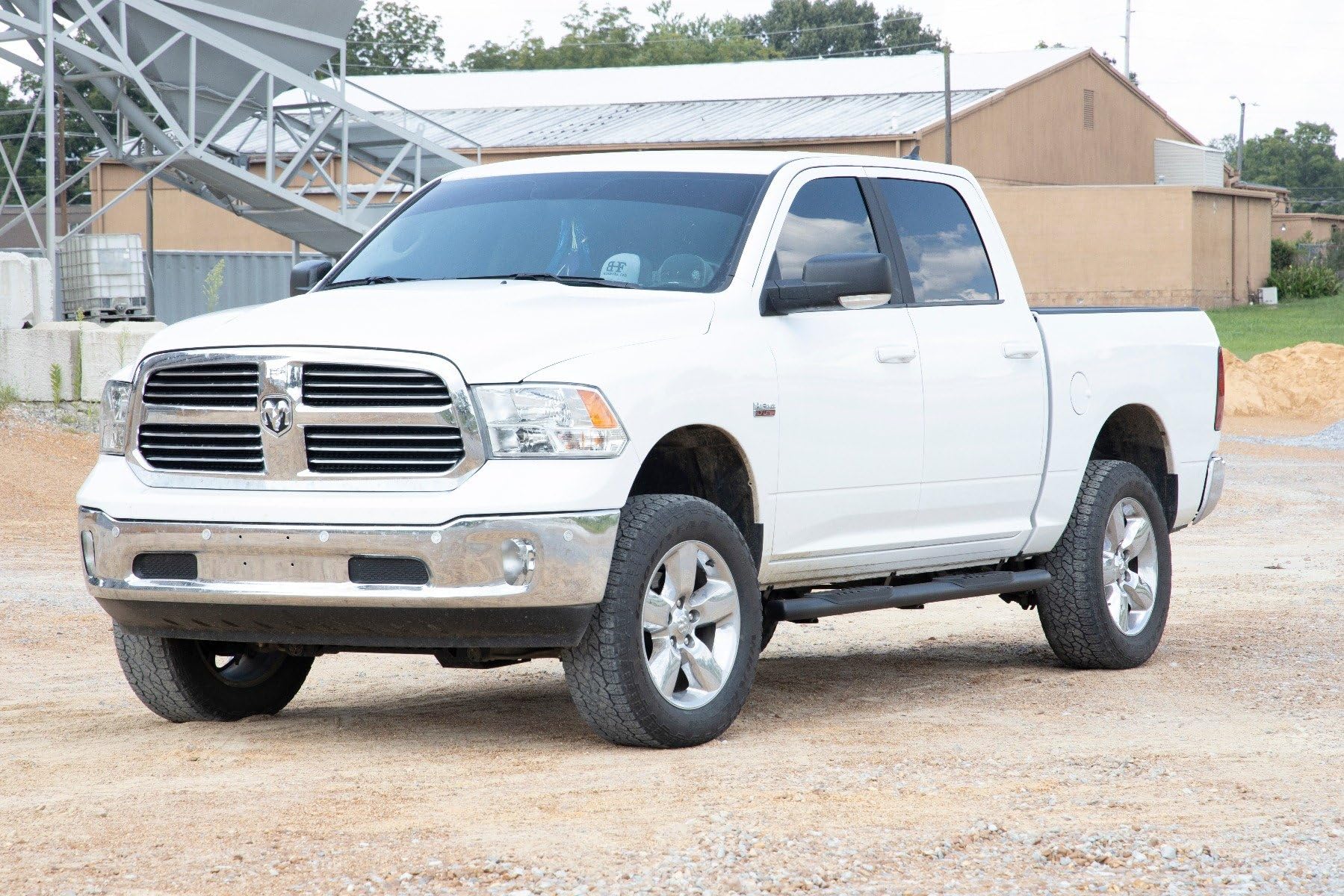 Rough Country Nerf Steps Oval for Ram 1500/2500/3500 (2010-2025) Crew Cab - OEM Style Rails with Built-in Side Steps
