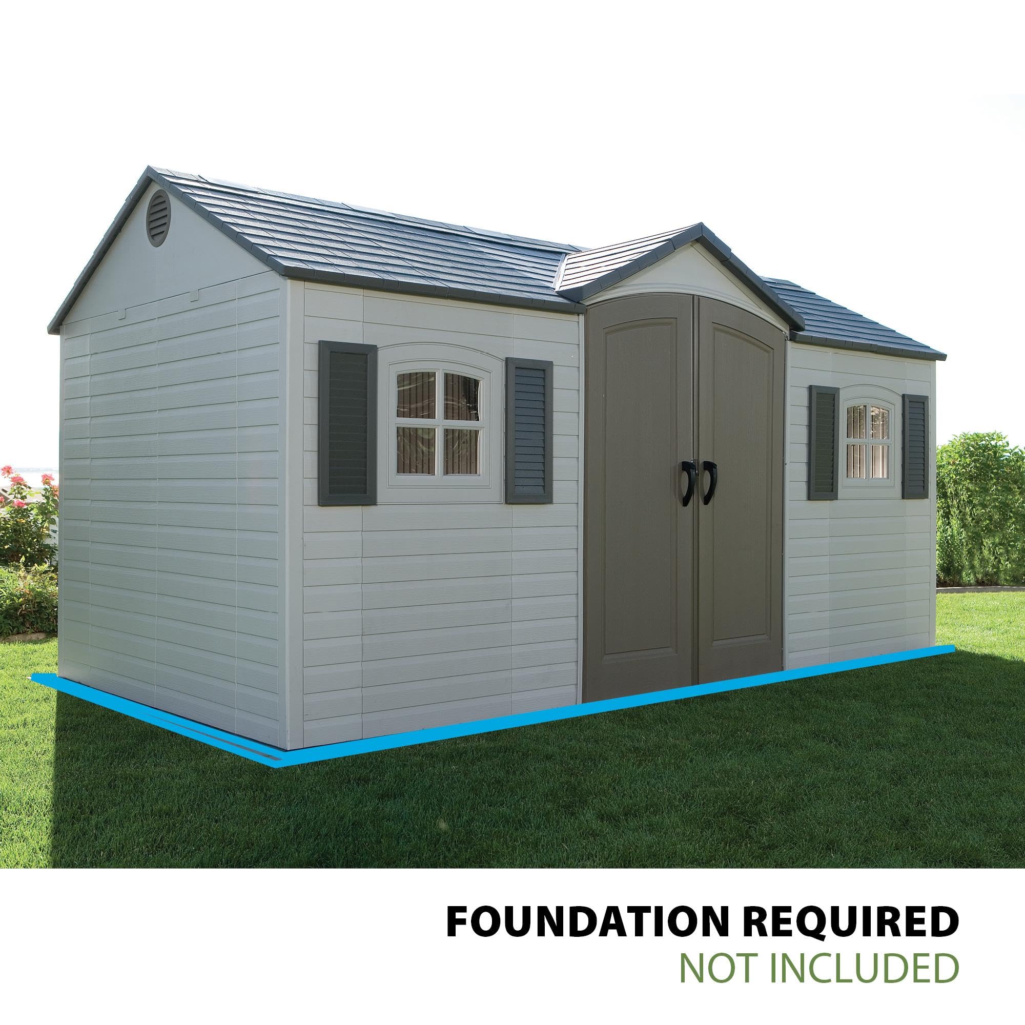 Outdoor Storage Shed Lifetime 6446, 8 x 15 Foot, Desert Sand