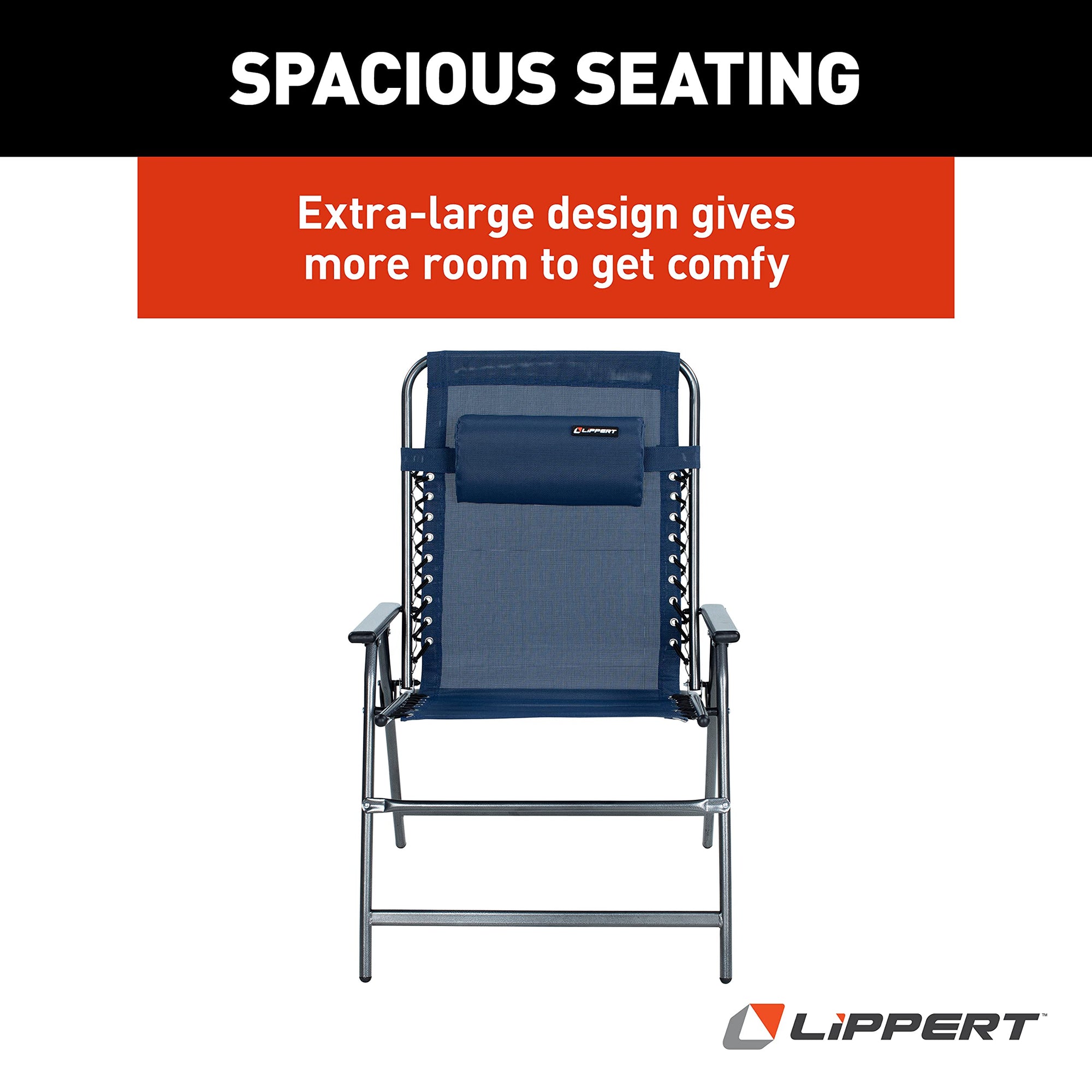 Bungee Deck Chair All-Weather with Adjustable Headrest