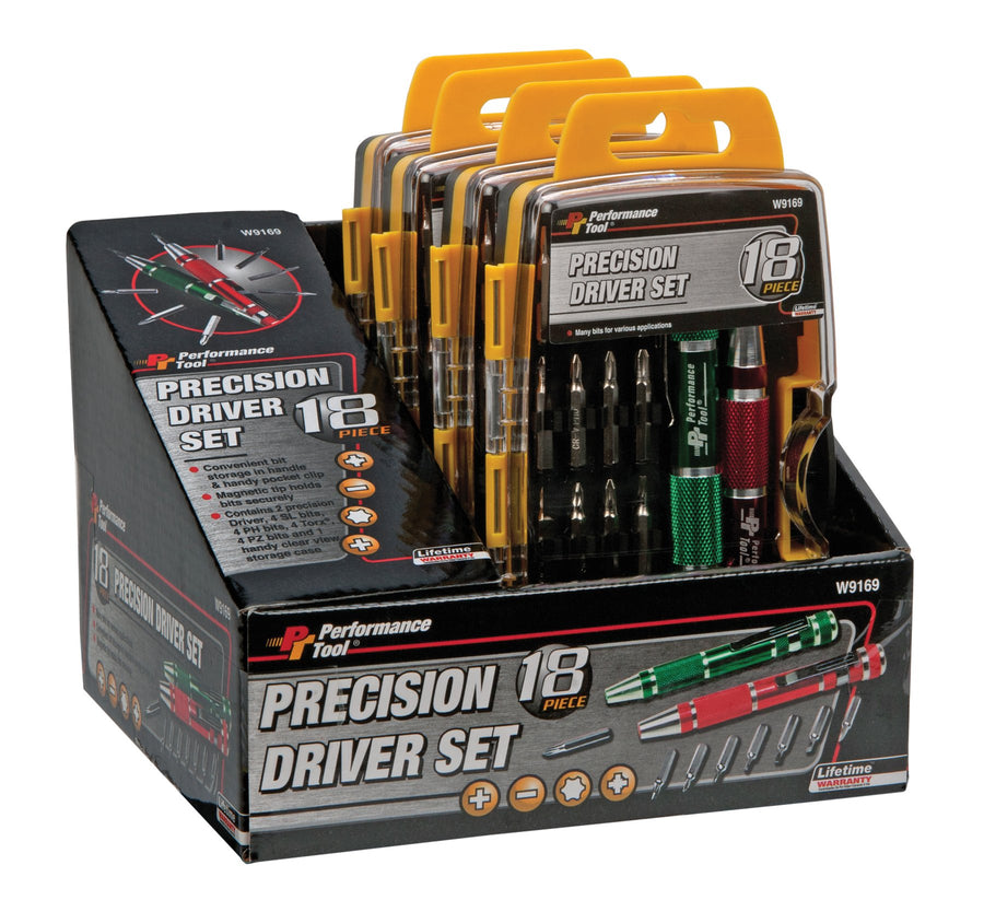 W9169 Performance Tool Precision Driver Set, 18-Piece (Sold as 1 set)