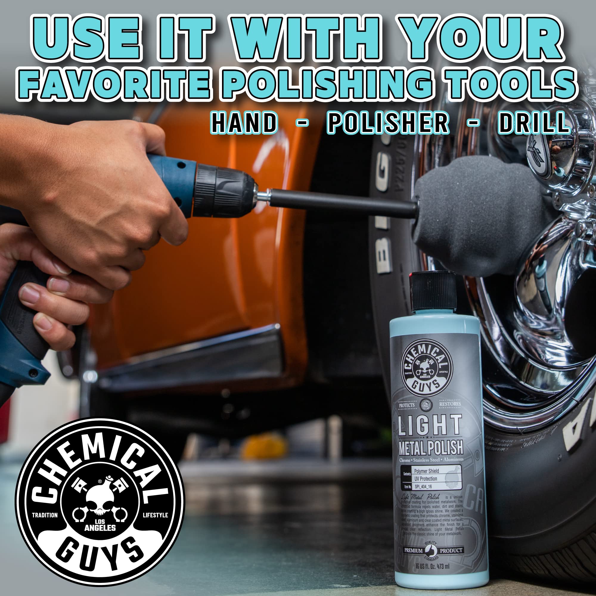 Chemical Guys Light Metal Polish SPI_404_16 (Works on Chrome, Stainless Steel, Aluminum & More), 16 fl oz