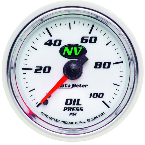 Auto Meter NV Mechanical 7321 Oil Pressure Gauge